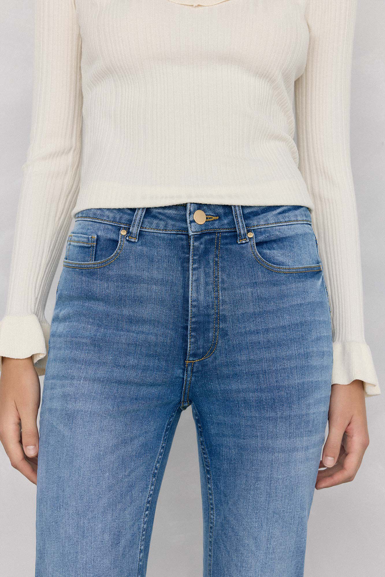 Pedro del Hierro Push-up flared cropped jeans Blue