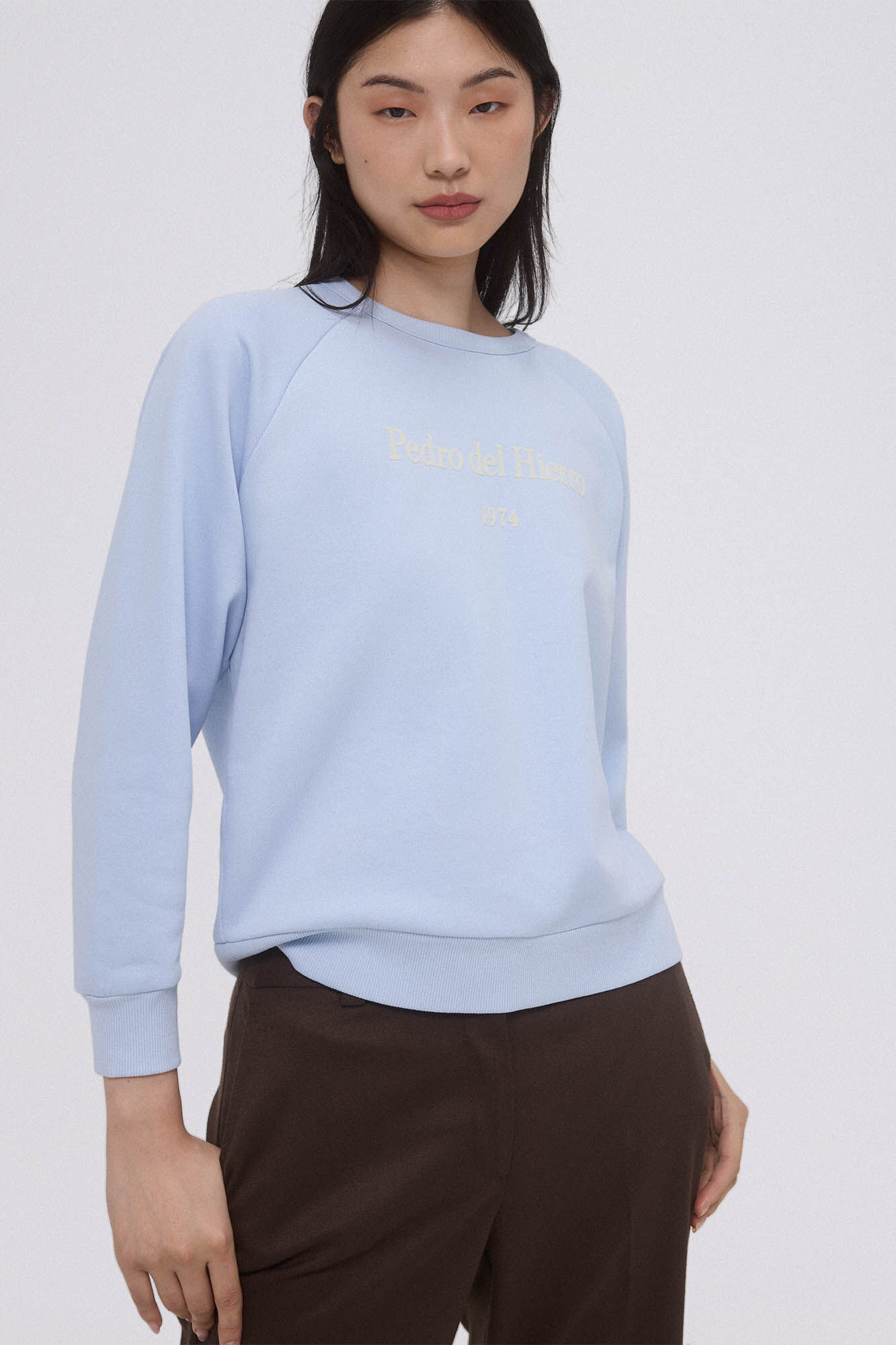 Pedro del Hierro Sudadera lisa logo Azul