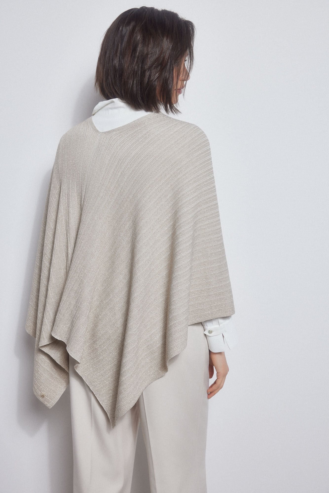 Pedro del Hierro Capa de malha canelada brilho Marrom