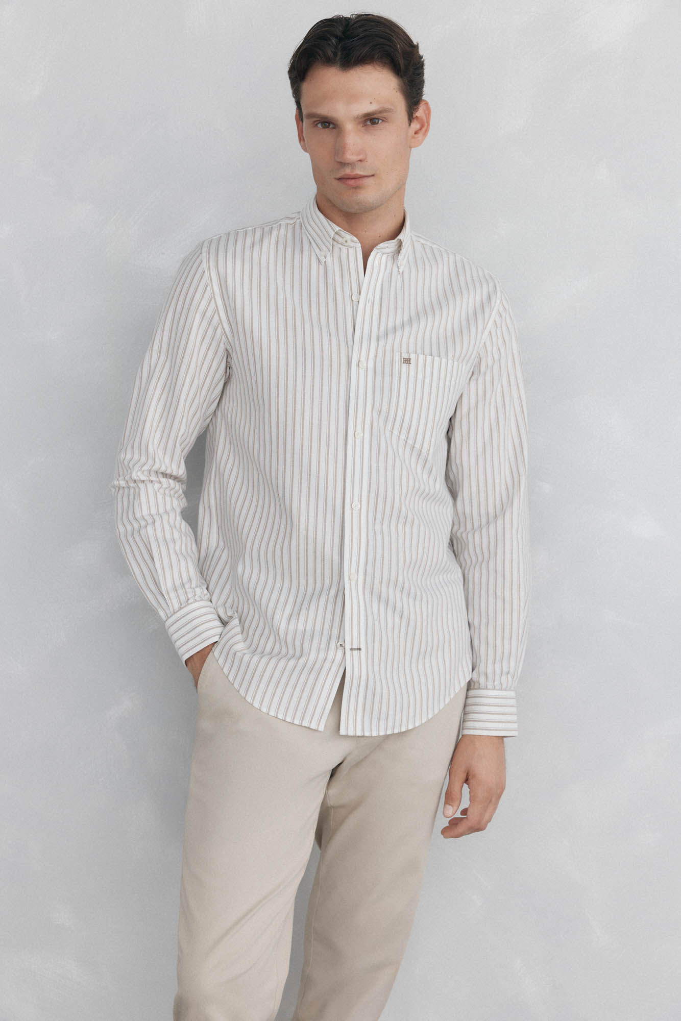 Pedro del Hierro Non iron oxford striped shirt