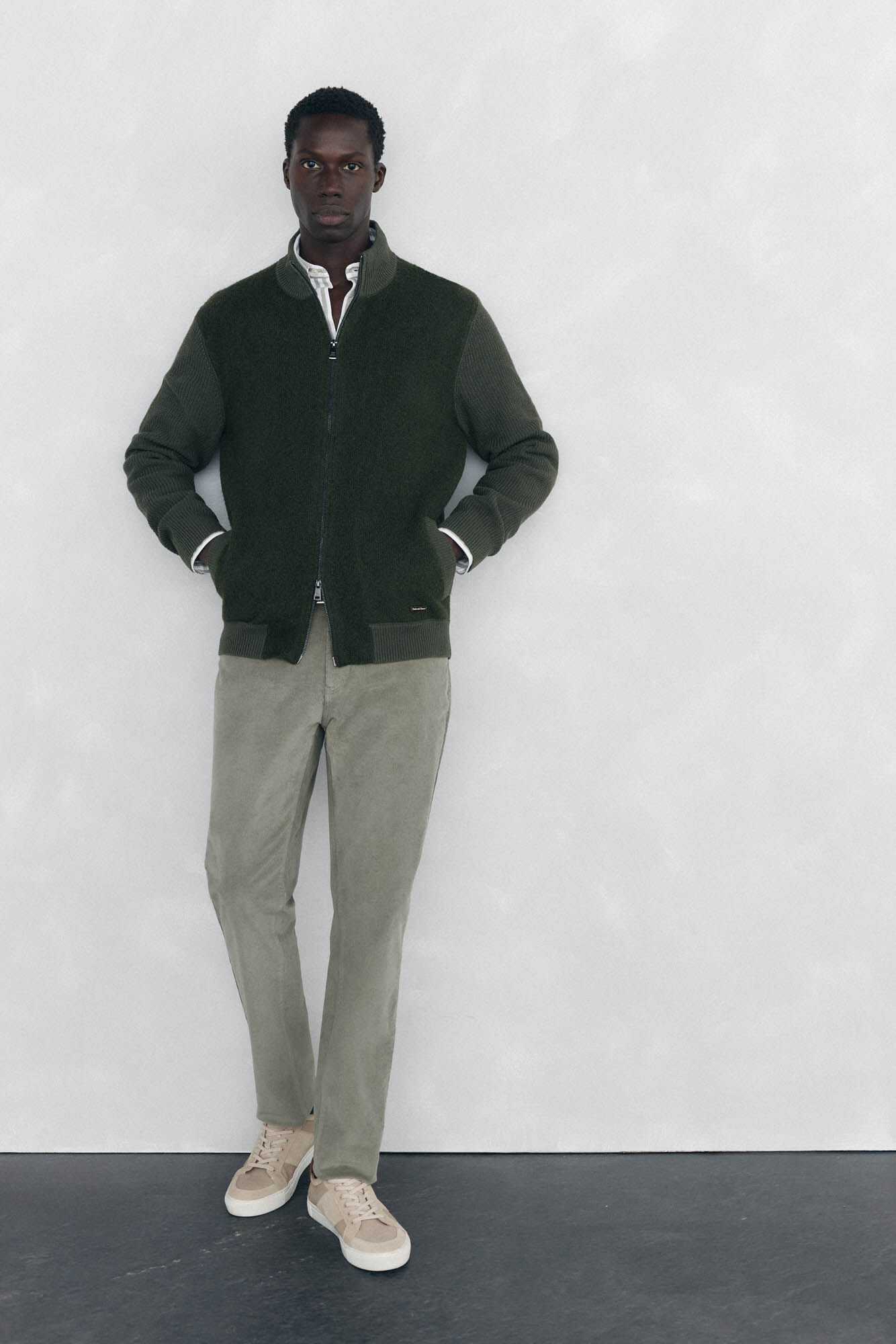 Pedro del Hierro Premium Christmas cotton cardigan with zip fastening fastening