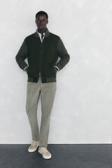 Pedro del Hierro Premium Christmas cotton cardigan with zip fastening fastening Green