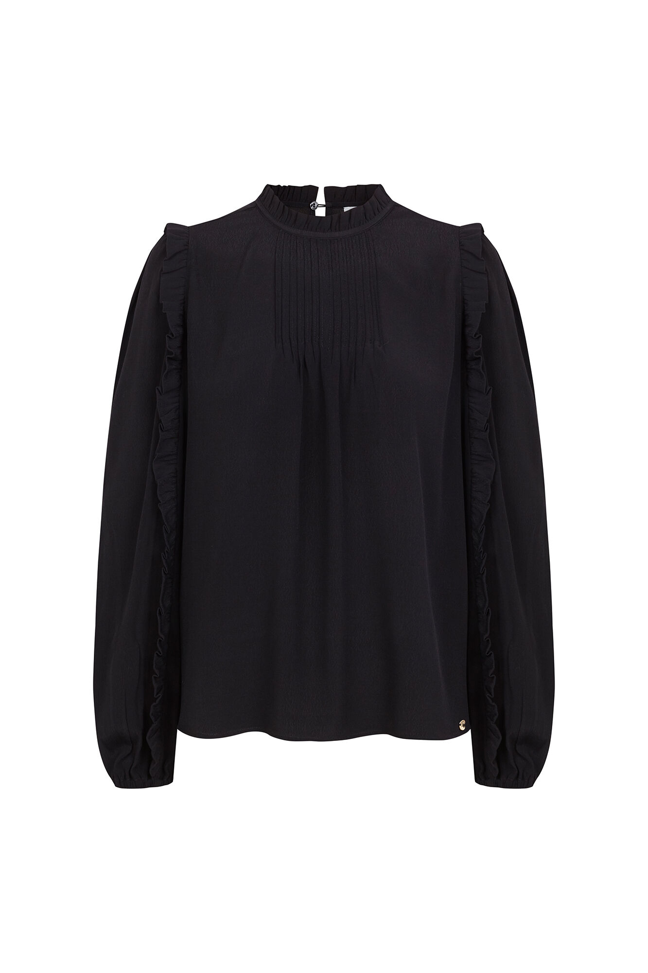 Pedro del Hierro Ruffled lace blouse Black