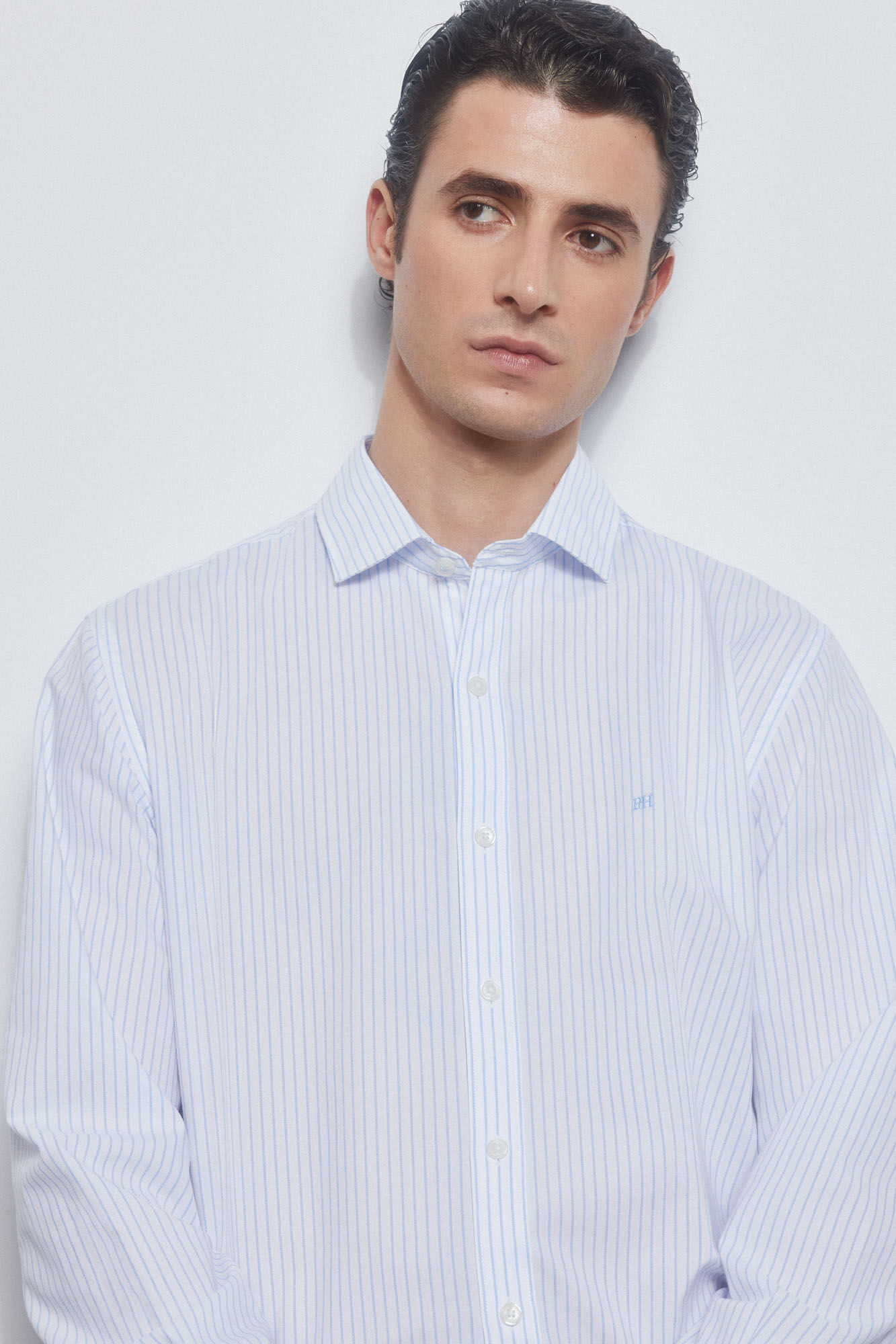 Pedro del Hierro Camisa rayas facil plancha + anti olor slim fit Azul