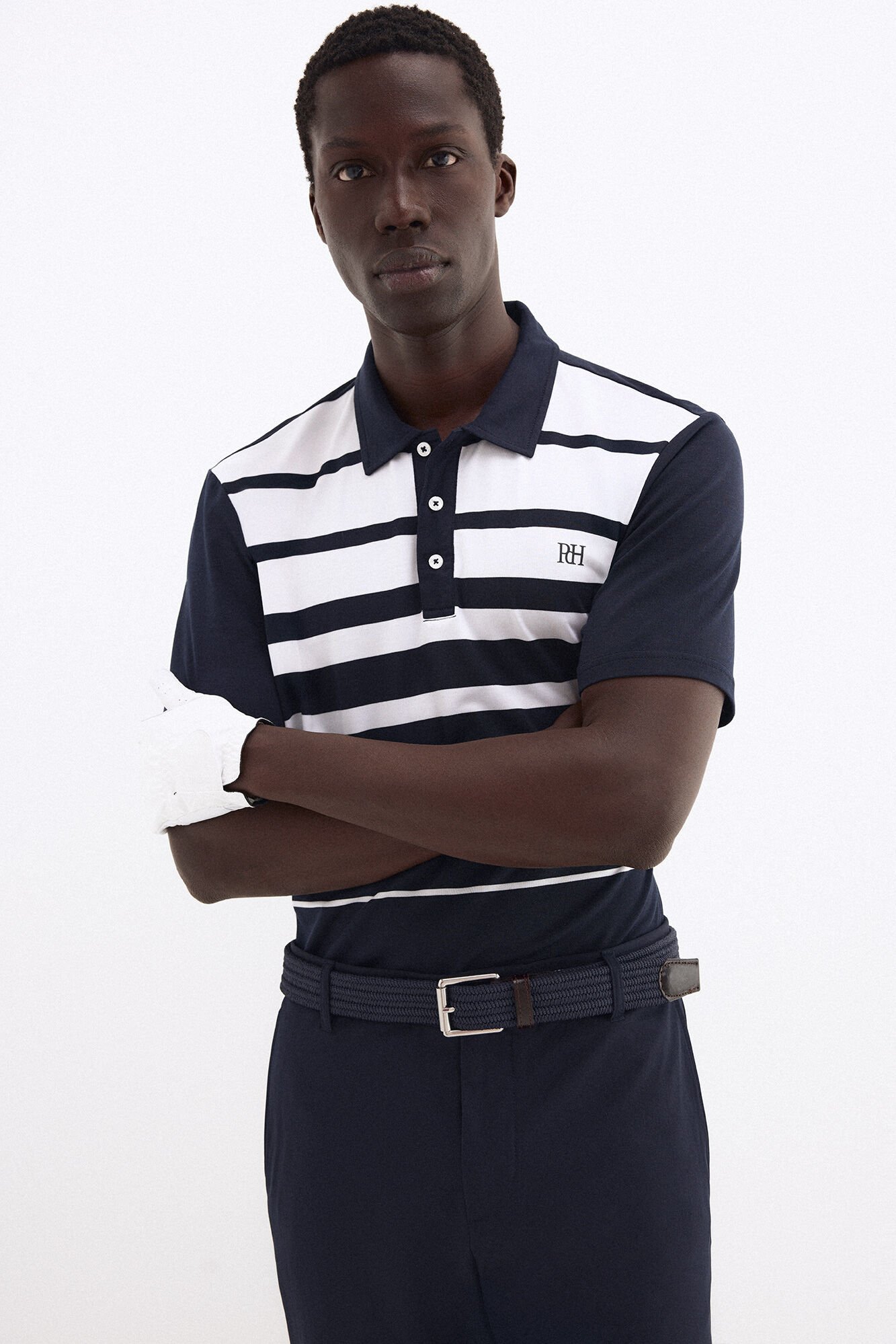 Pedro del Hierro Striped golf polo shirt