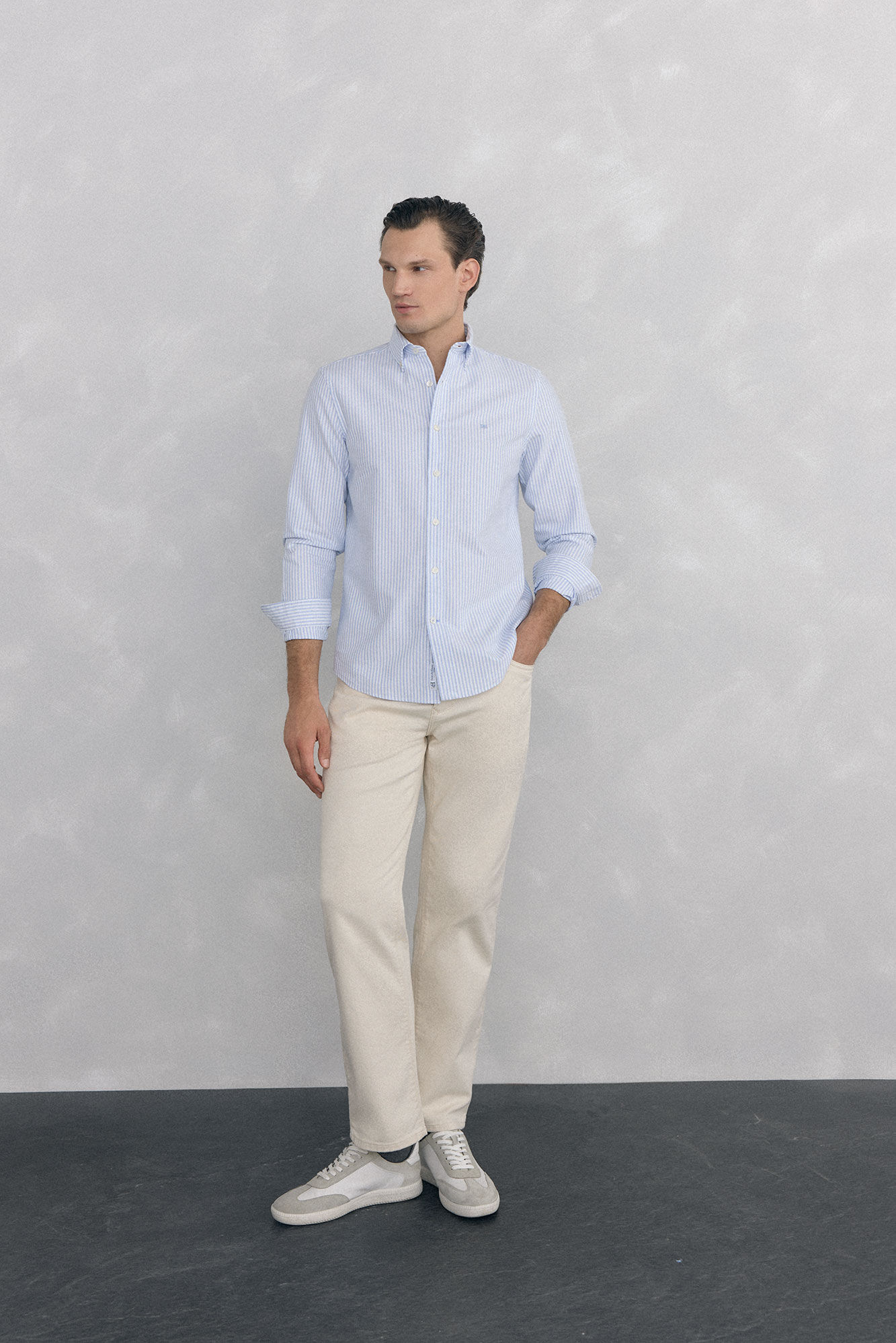 Pedro del Hierro Camisa iconic oxford raya candela Azul