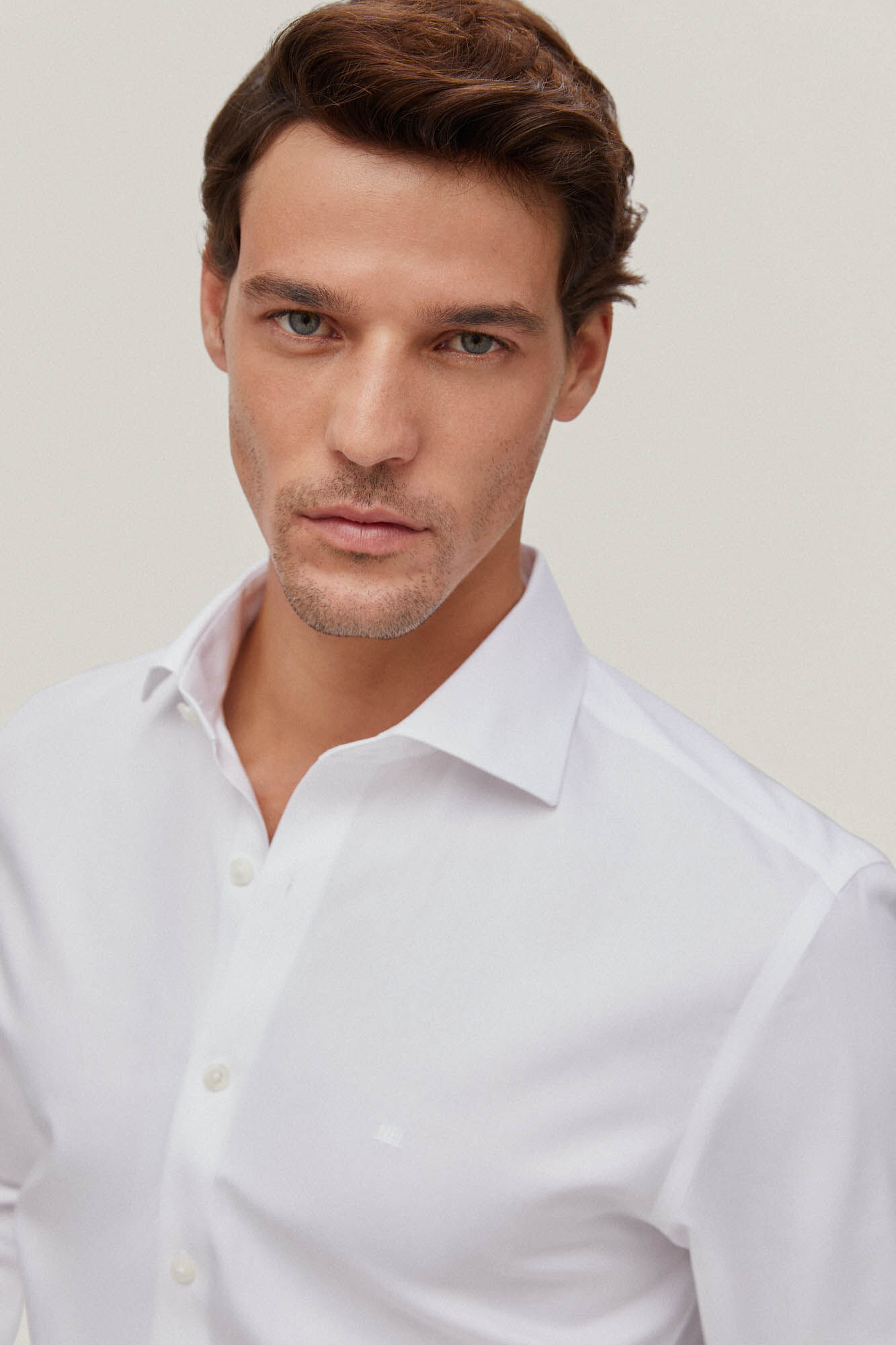 Pedro del Hierro Camisa vestir pinpoint liso non iron + antimanchas White