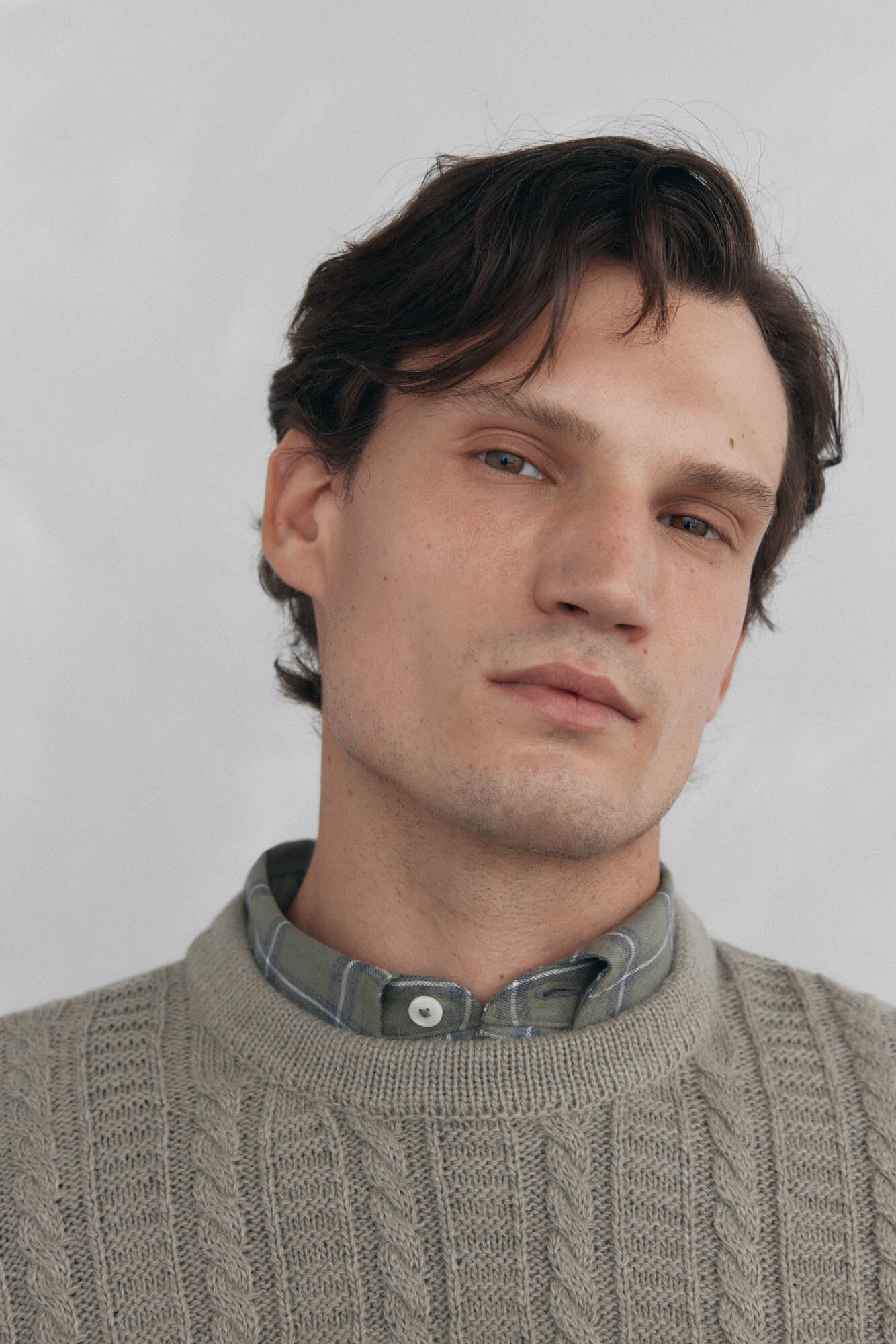 Pedro del Hierro Jersey lana cables cuello redondo Verde