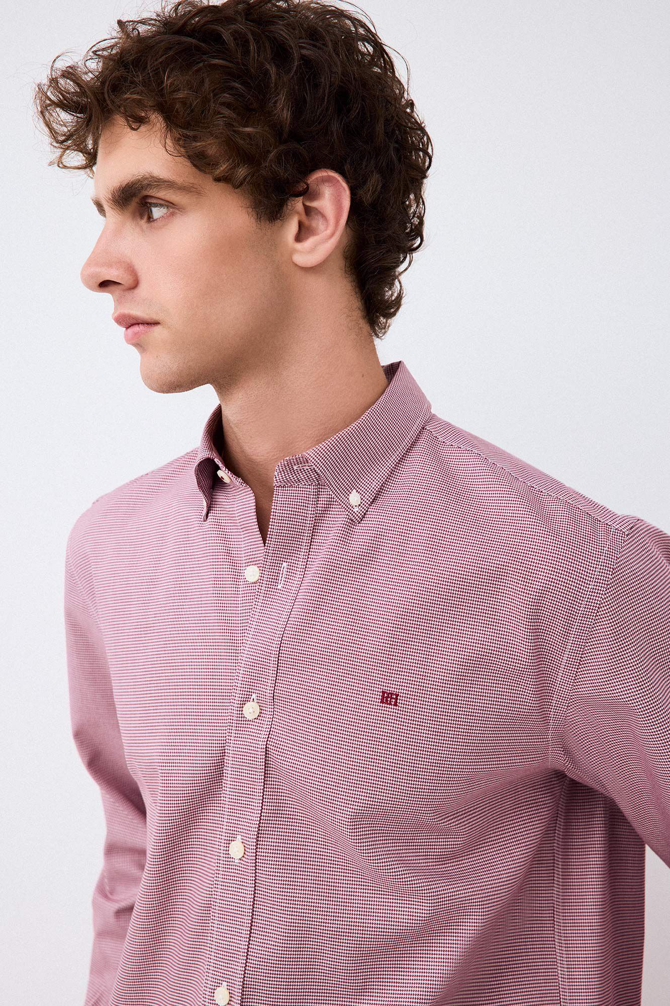 Pedro del Hierro Houndstooth micro shirt