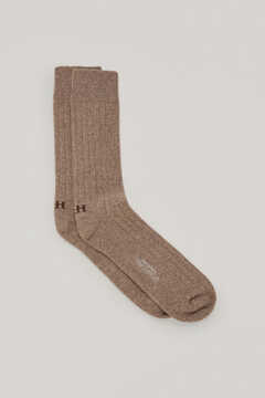 Pedro del Hierro Plain wool socks Beige