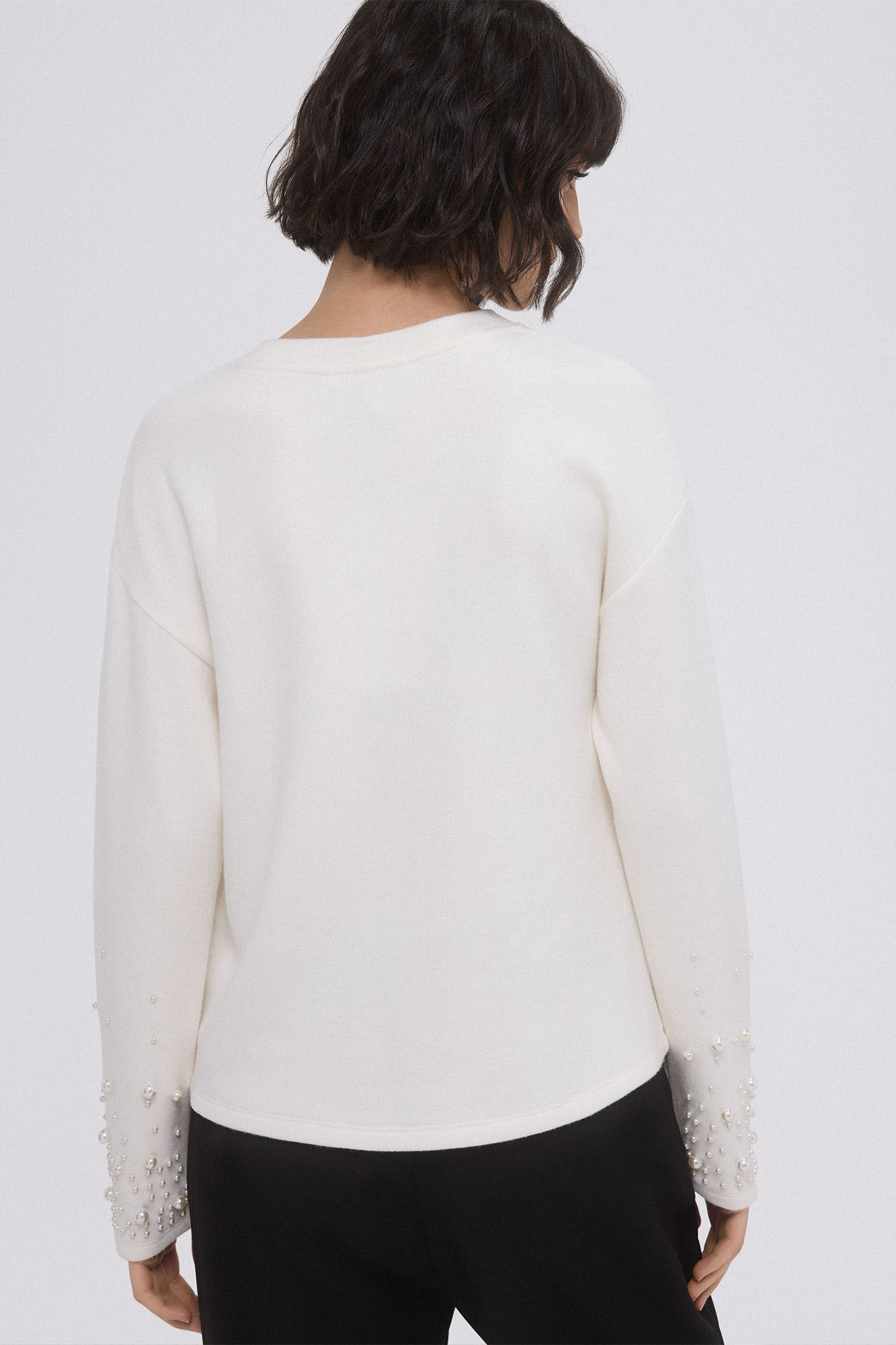 Pedro del Hierro Sudadera lisa perlas Crudo