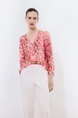 Pedro del Hierro Silk printed blouse Red