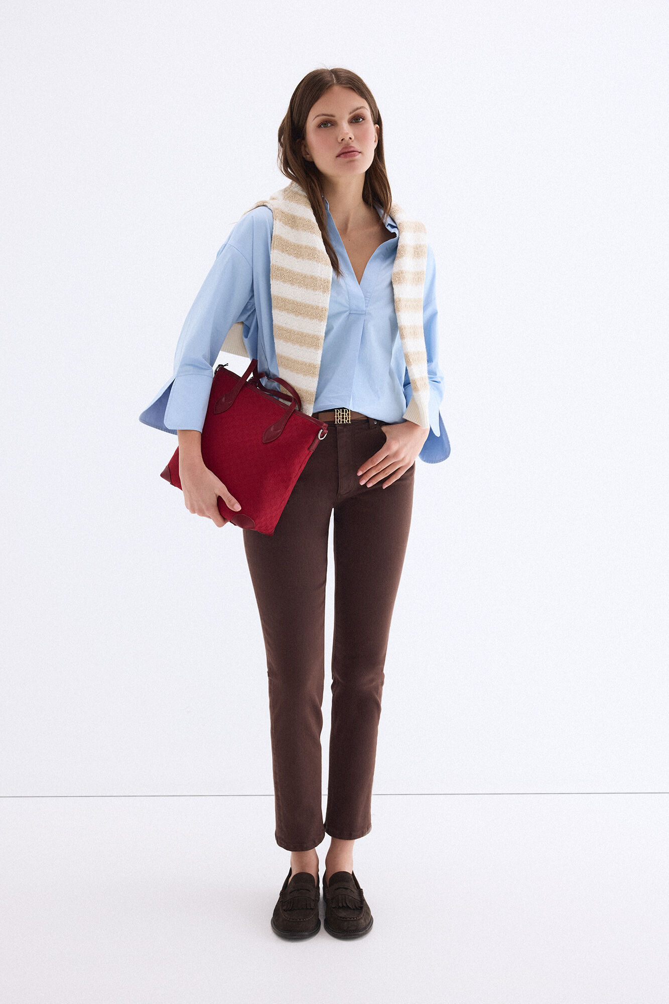 Pedro del Hierro Mala tote bag m&eacute;dia jacquard Bordeaux