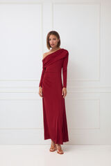 TFP by Tamara Falc&oacute; Draped asymmetric dress Red