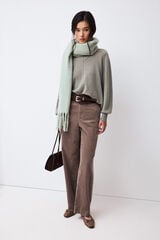 Pedro del Hierro Pantalones wide leg pana Marr&oacute;n