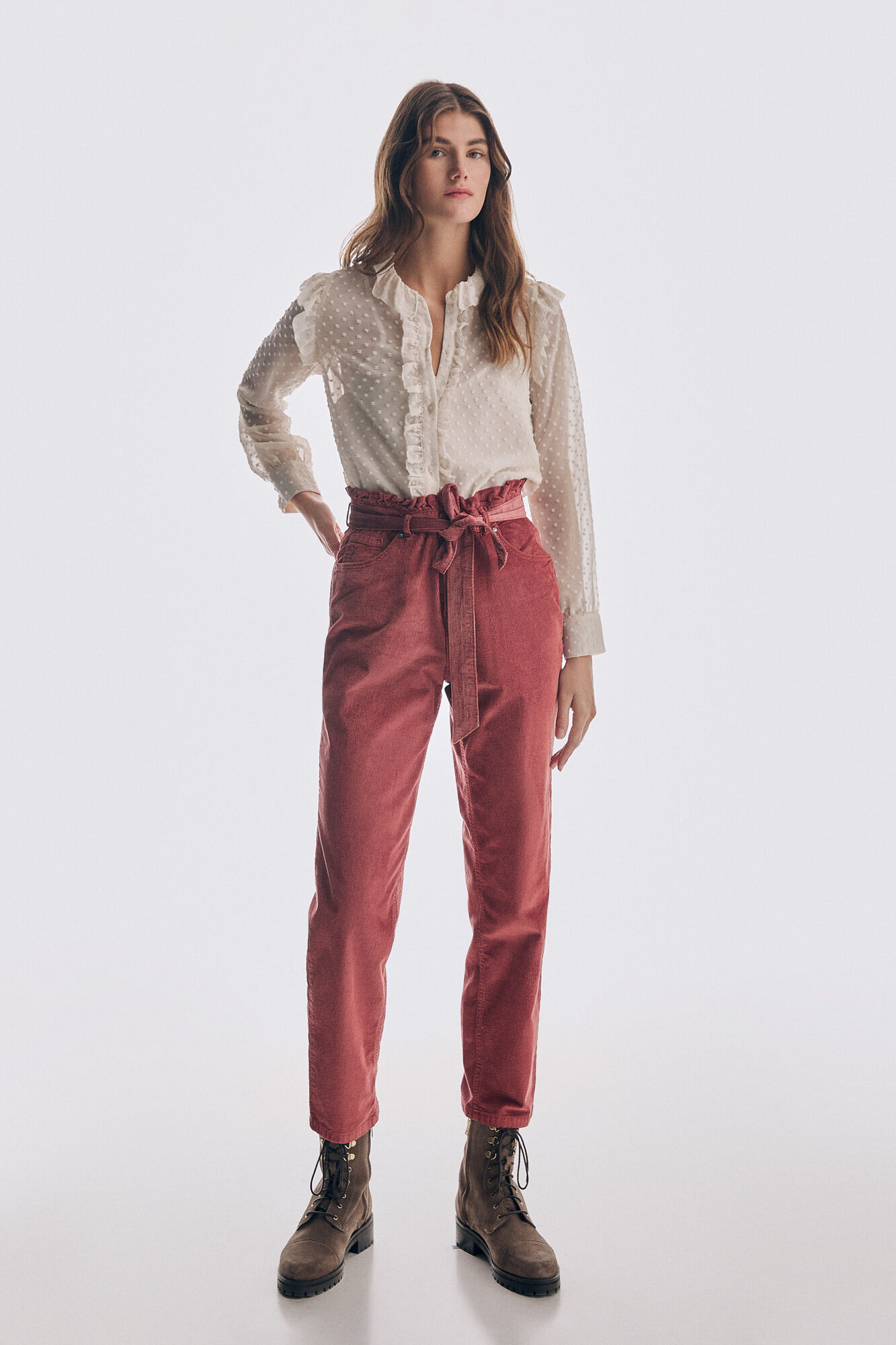 Pedro del Hierro Dot tulle romantic blouse Beige