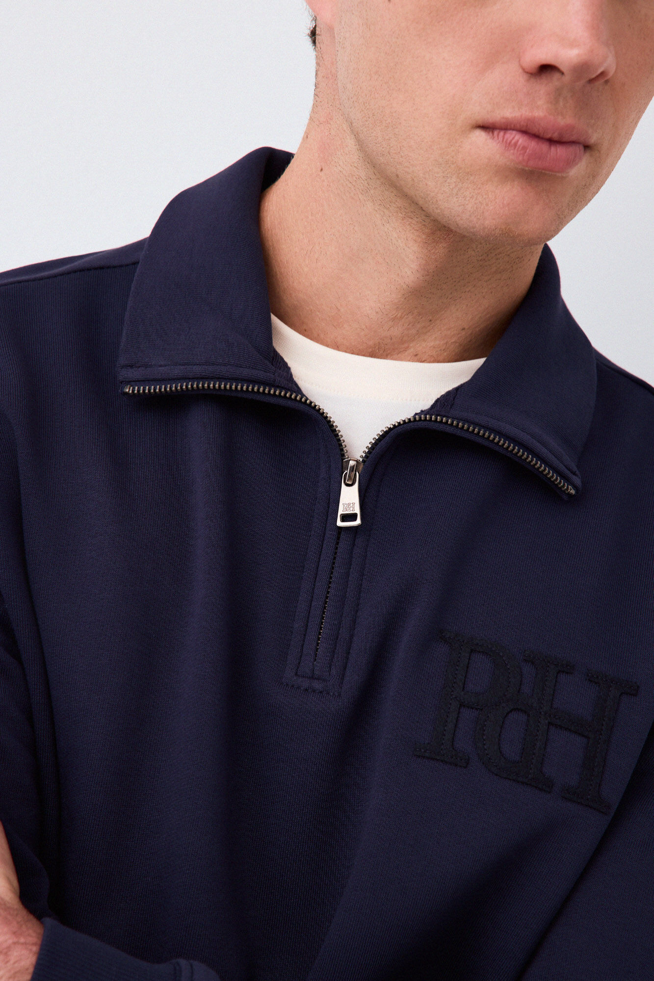 Pedro del Hierro Zip neck sweatshirt Blue