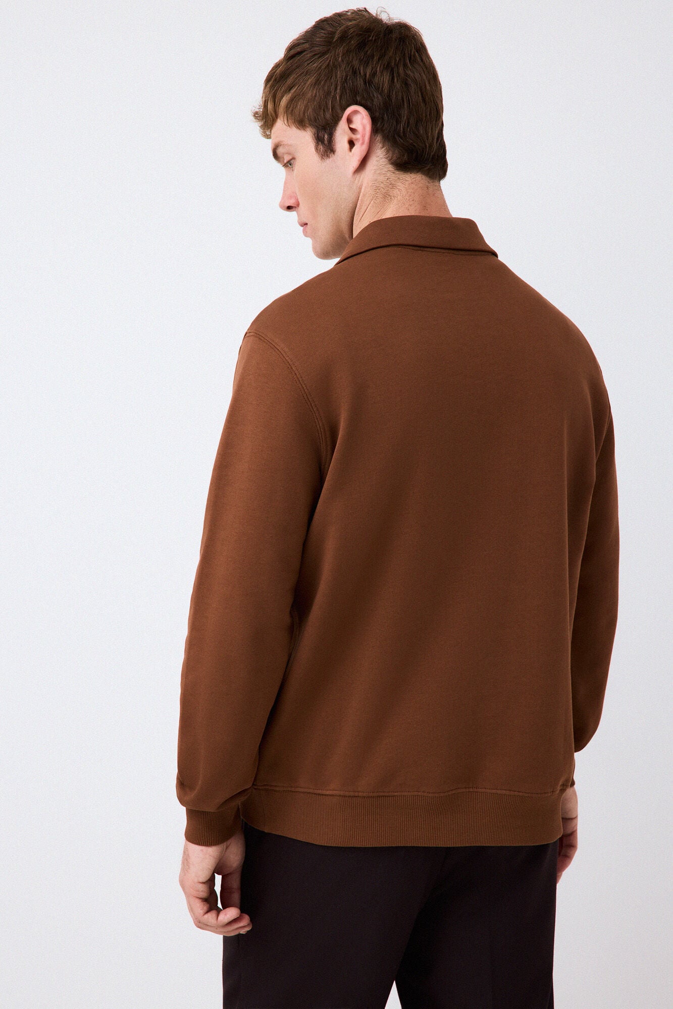 Pedro del Hierro Zip neck sweatshirt Brown