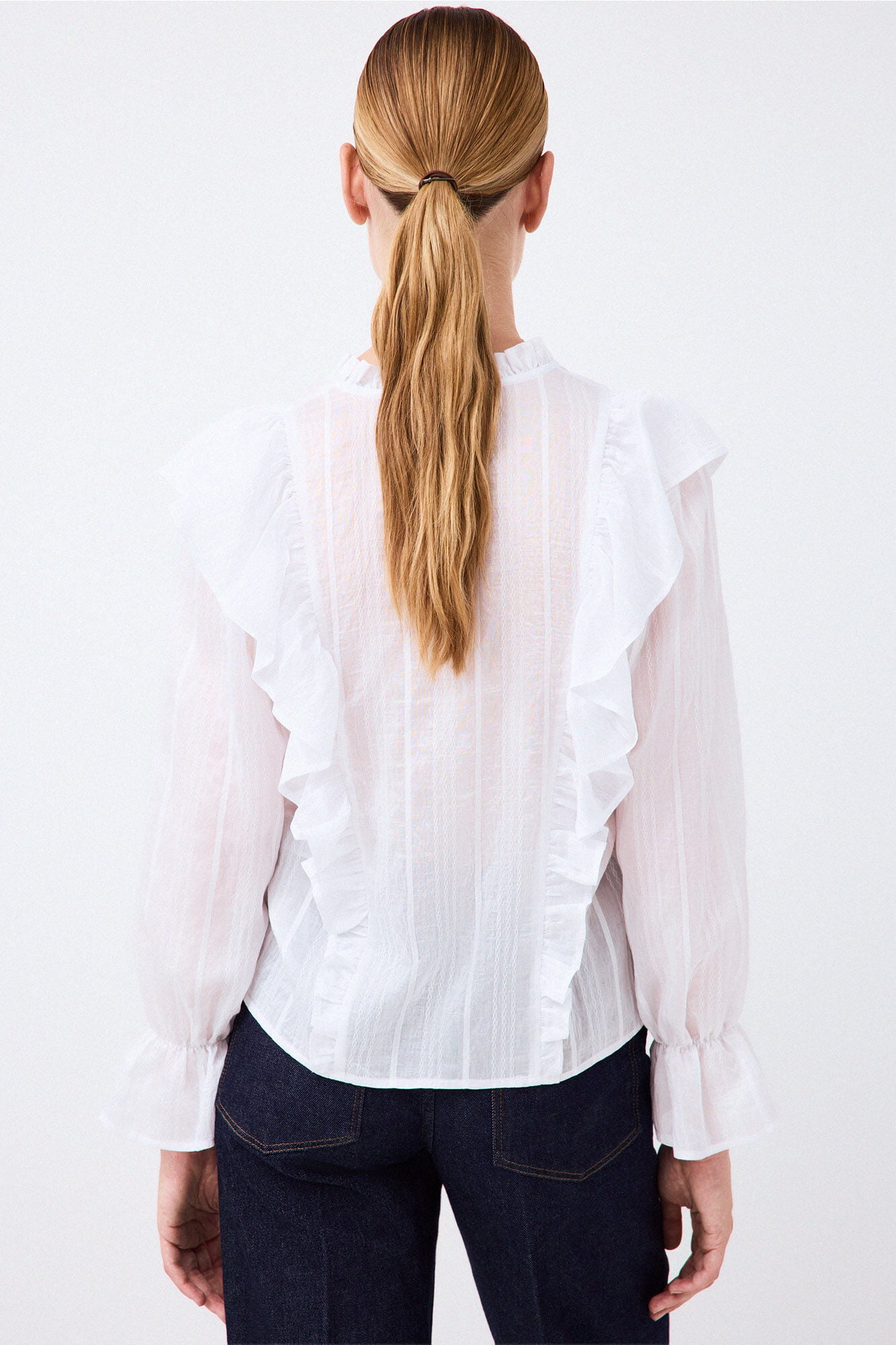 Pedro del Hierro Fluid ruffle blouse White