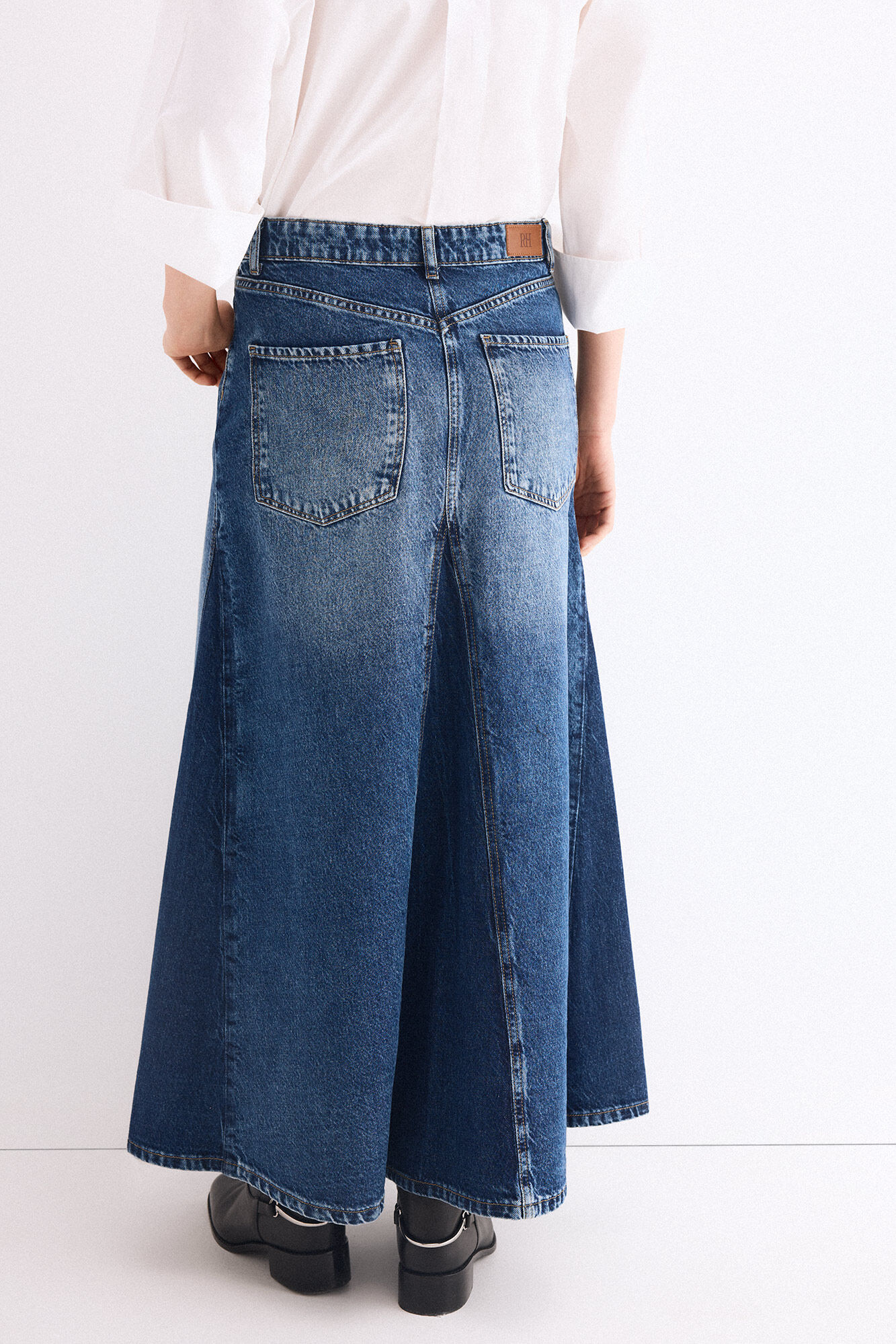 Pedro del Hierro Denim A-line skirt Blue