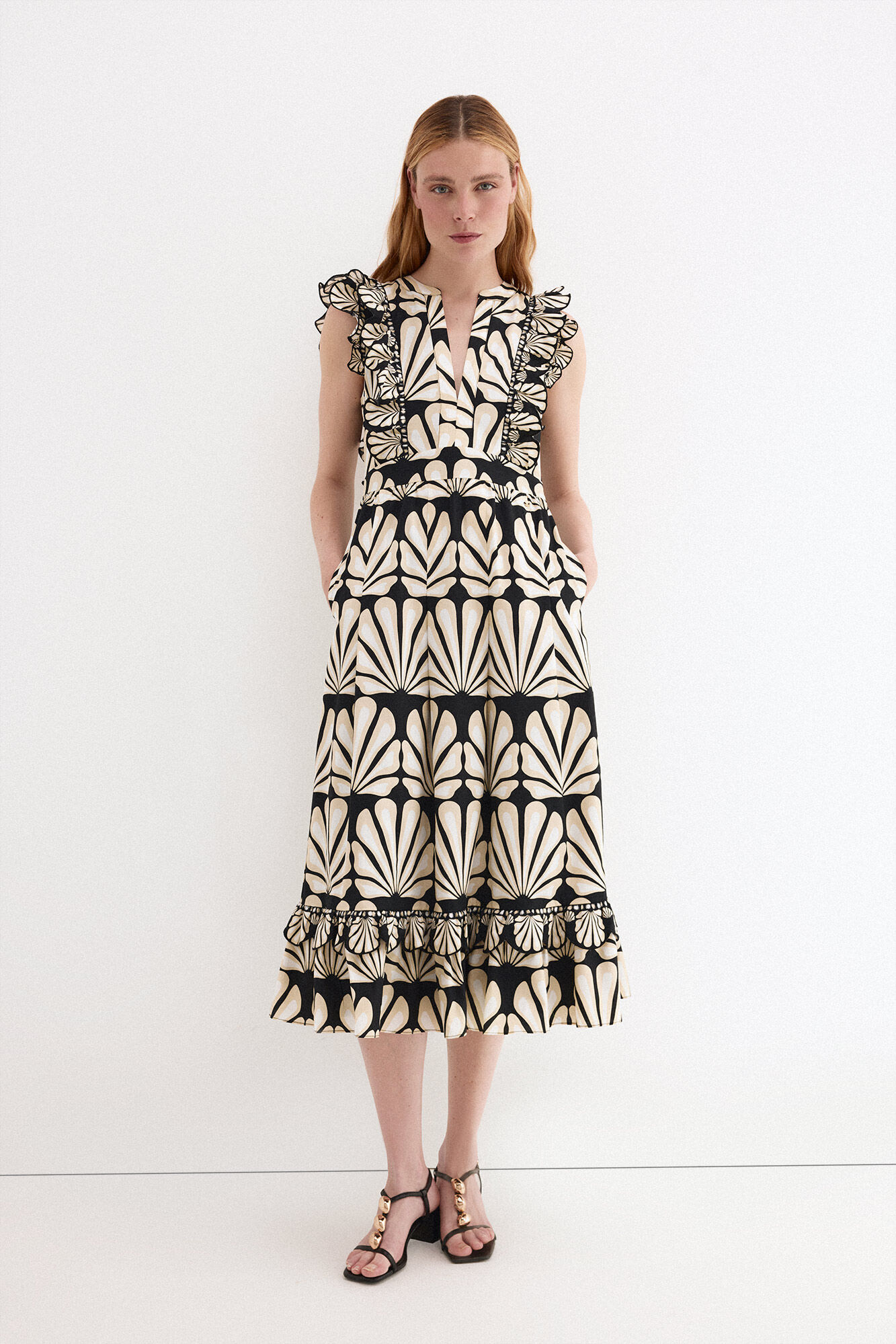 Pedro del Hierro Cotton ruffle dress