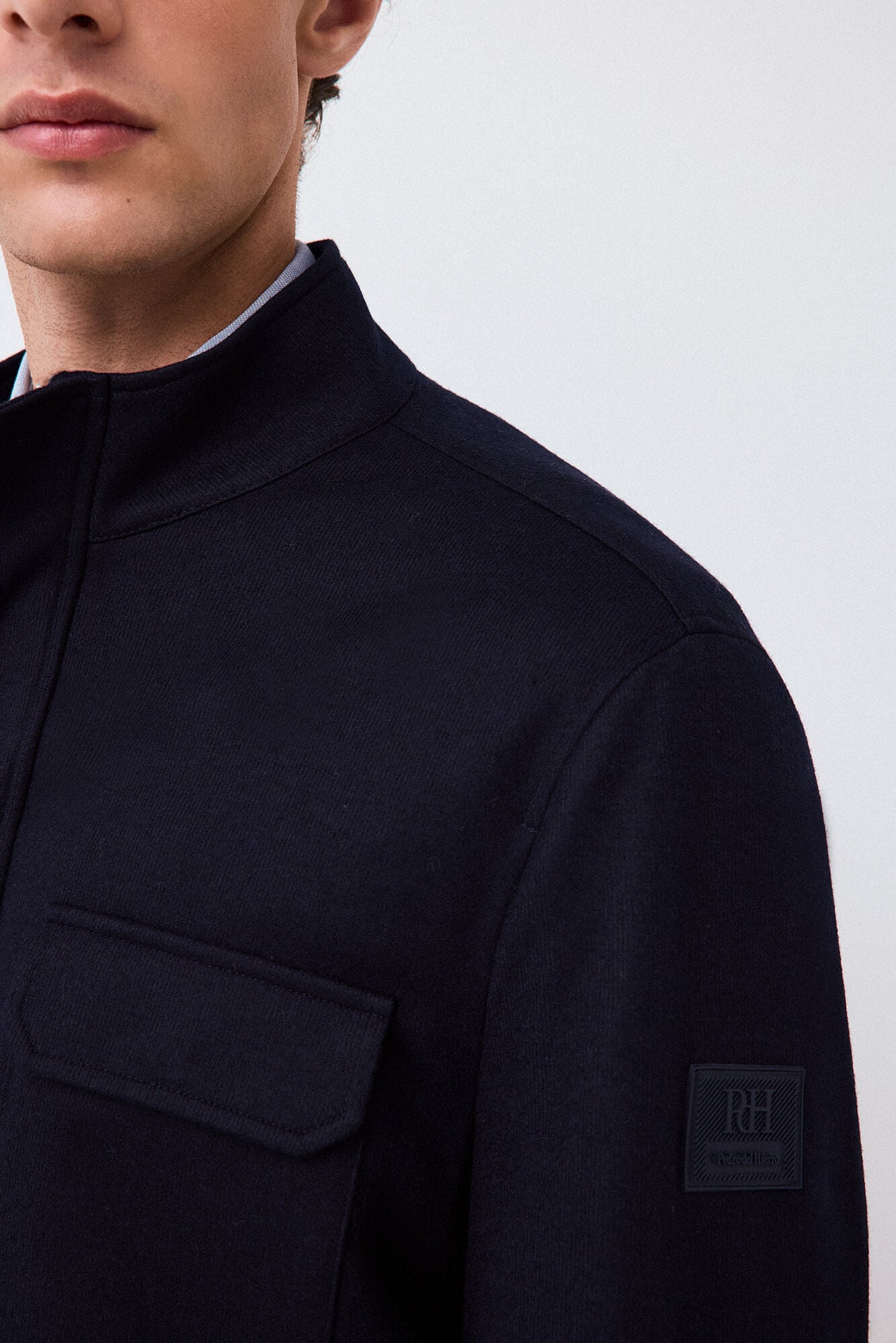 Pedro del Hierro Wool blend knit jacket Blue