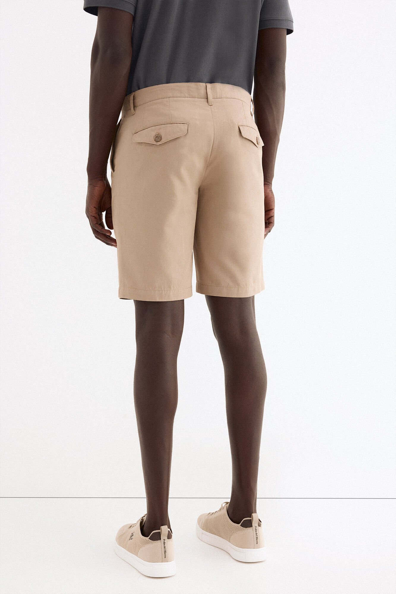 Pedro del Hierro Linen cotton Bermuda shorts Beige