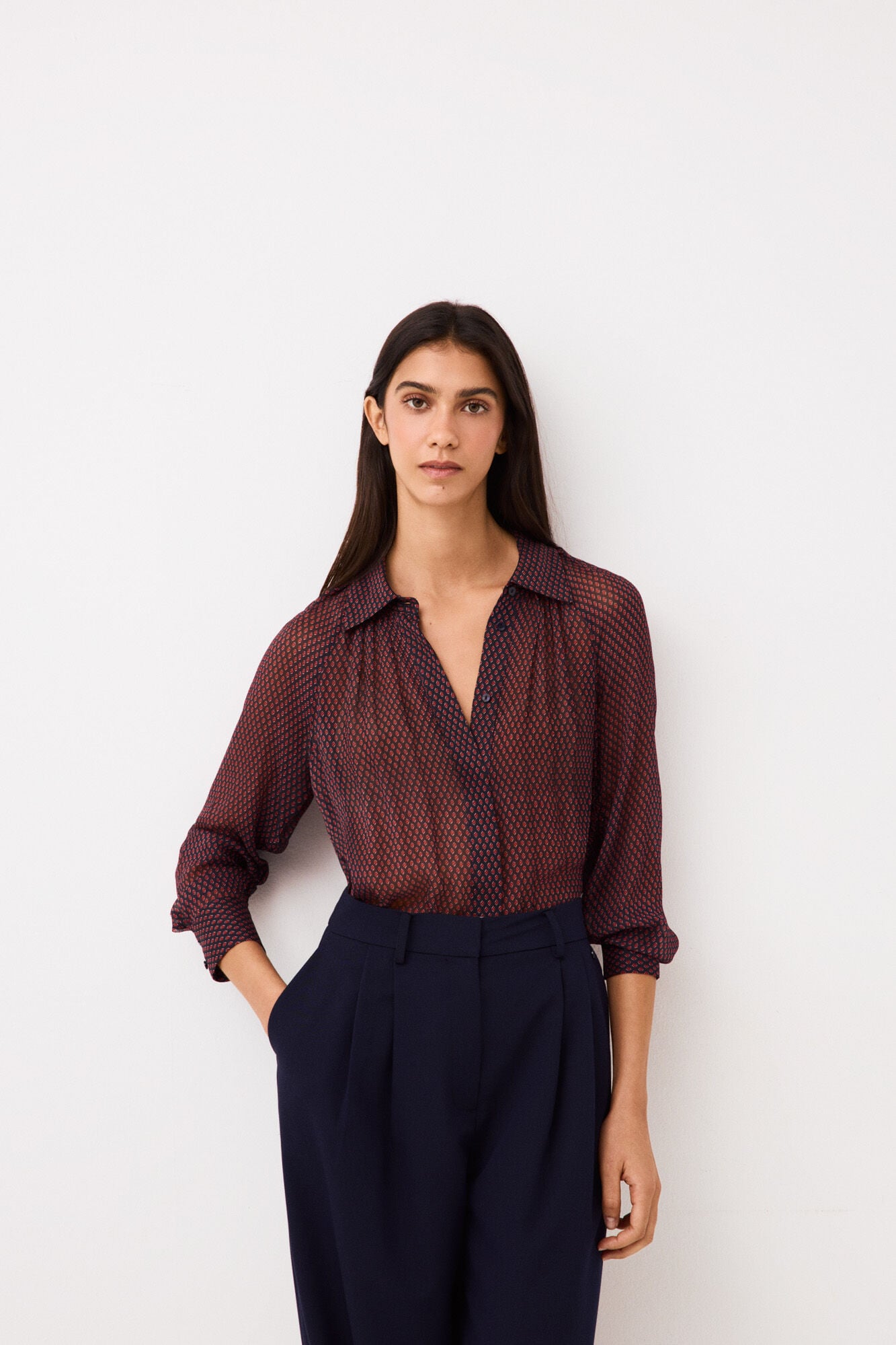 Pedro del Hierro Printed blouse Red