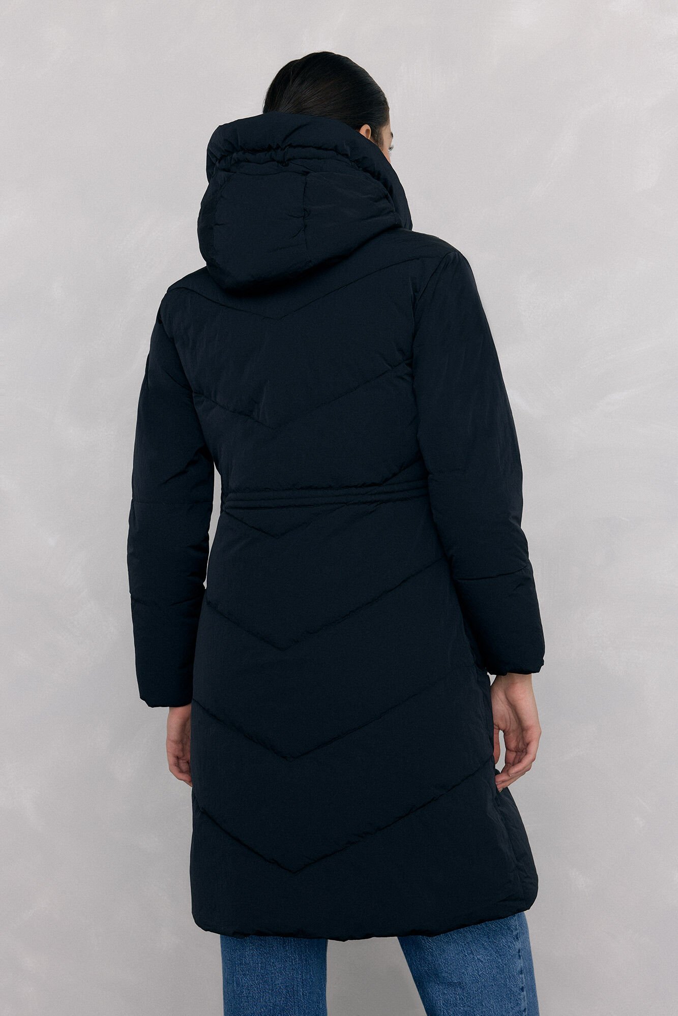Pedro del Hierro Parka comprida capuz Preto