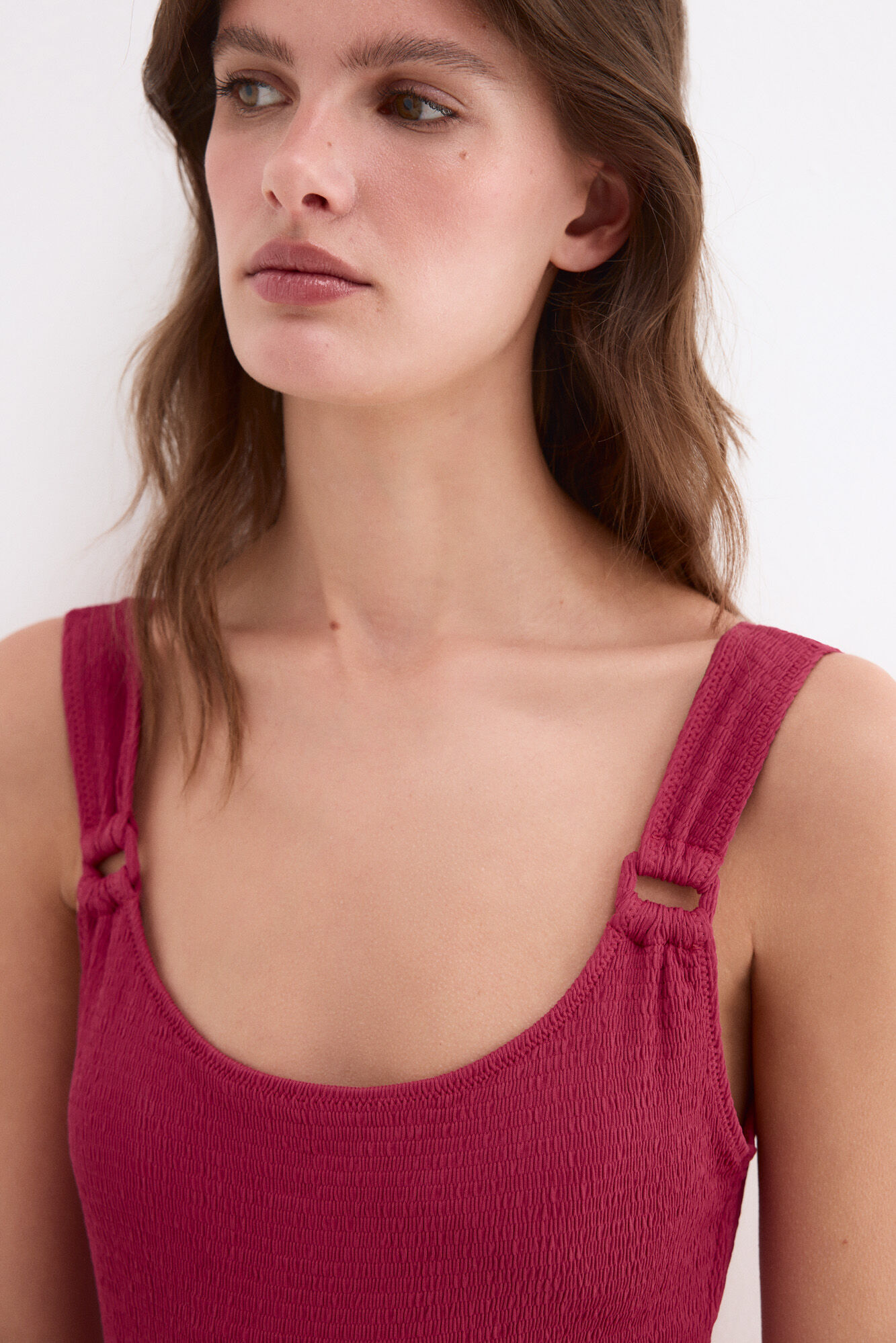 Pedro del Hierro Fato de banho em tecido texturizado Rosa