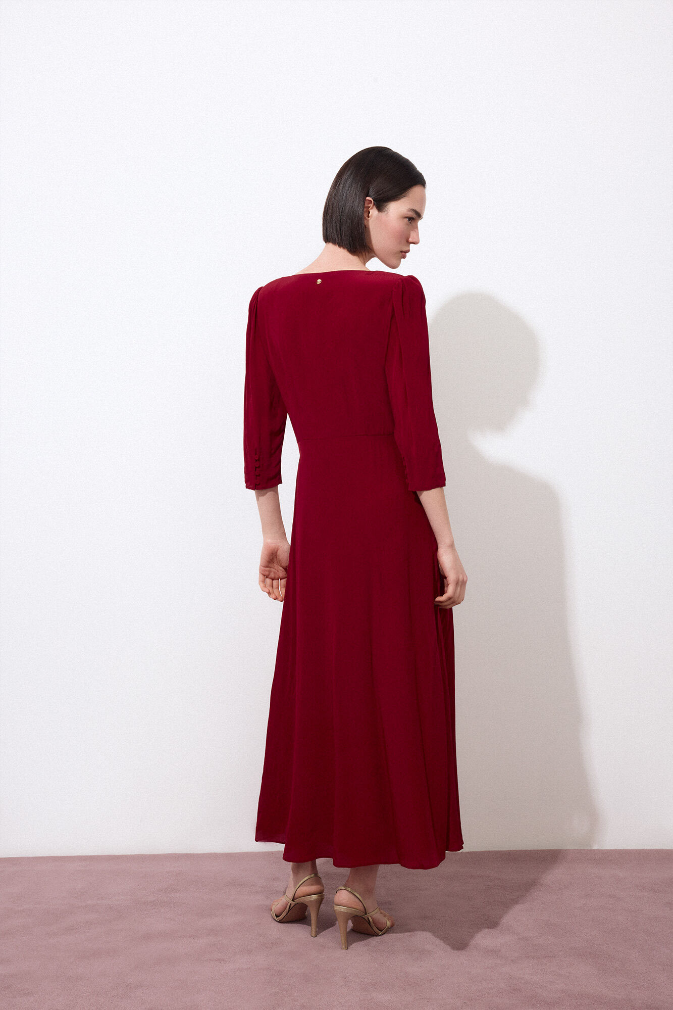 Pedro del Hierro Long midi dress Burgundy