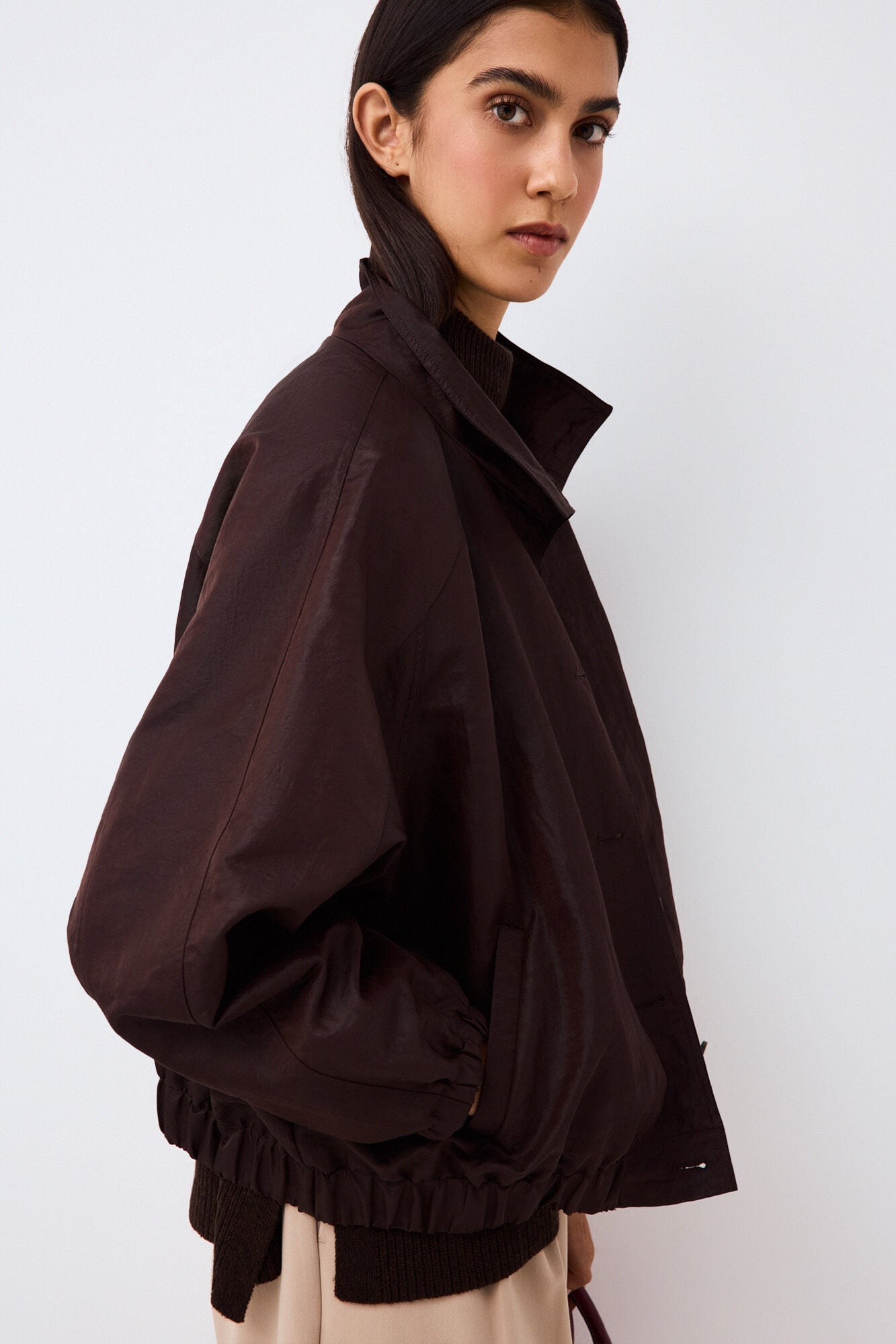 Pedro del Hierro Chocolate brown bomber jacket
