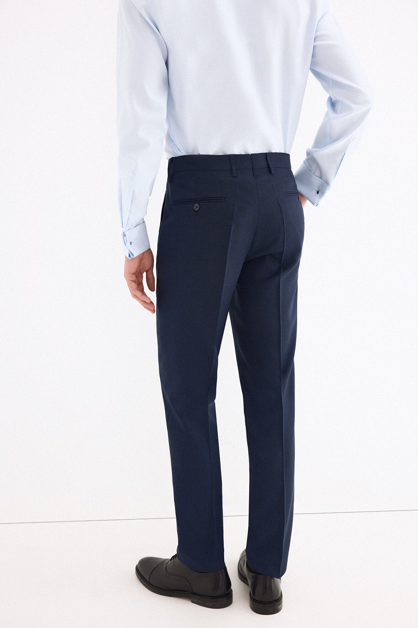 Pedro del Hierro Structured stretch trousers Blue