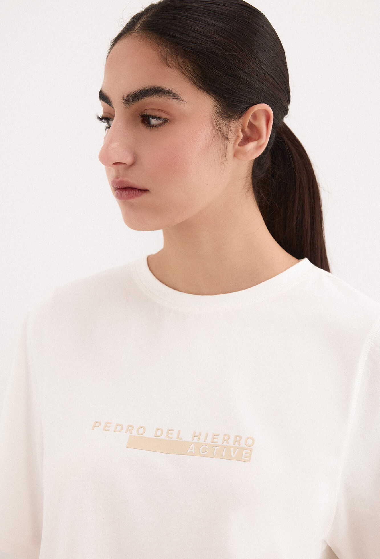 Pedro del Hierro Oversize activewear logo T-shirt White
