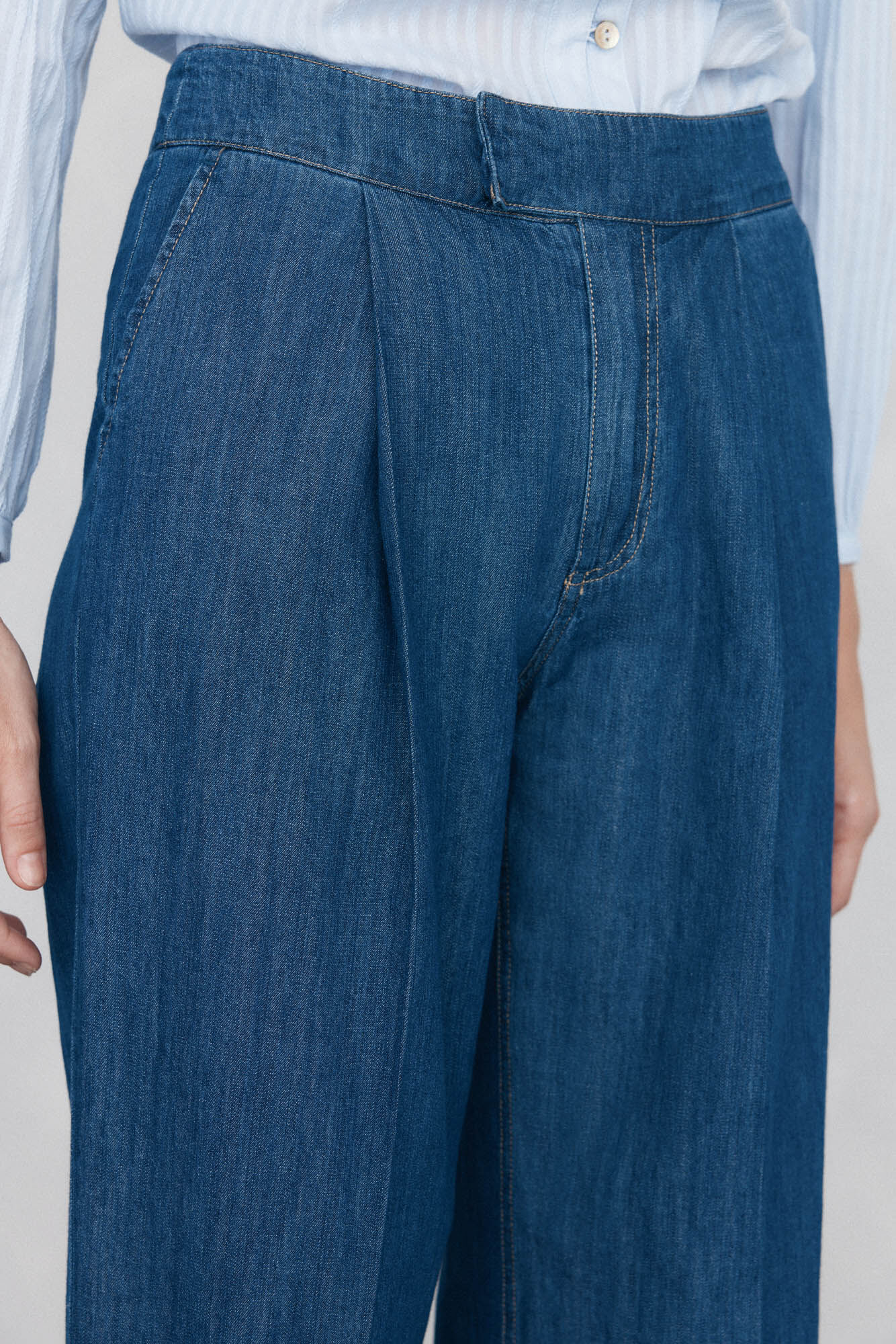 Pedro del Hierro Jeans wide leg Azul