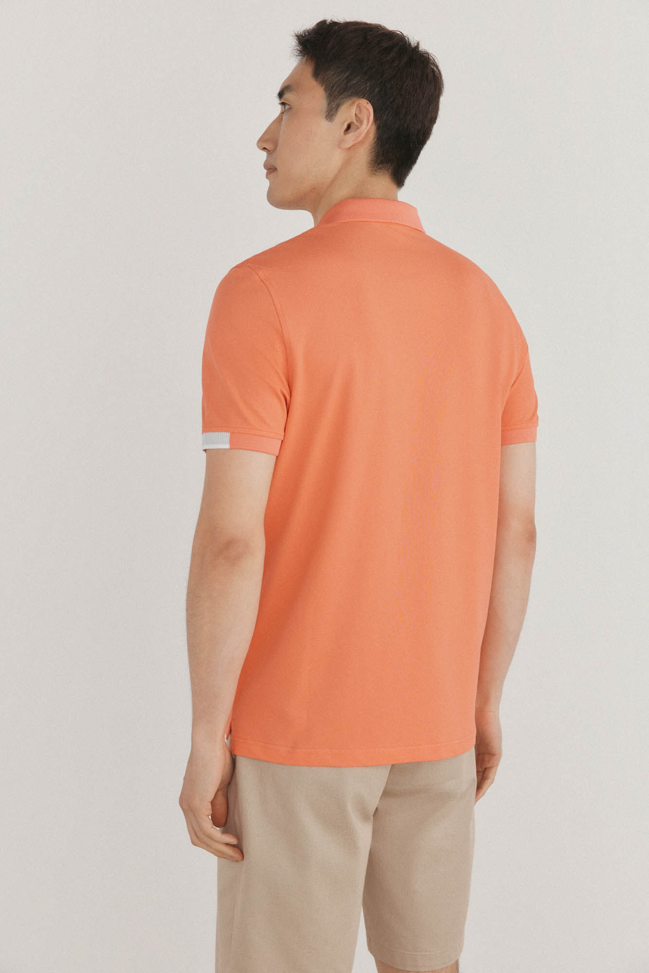 Pedro del Hierro Polo with contrasting cuffs Orange