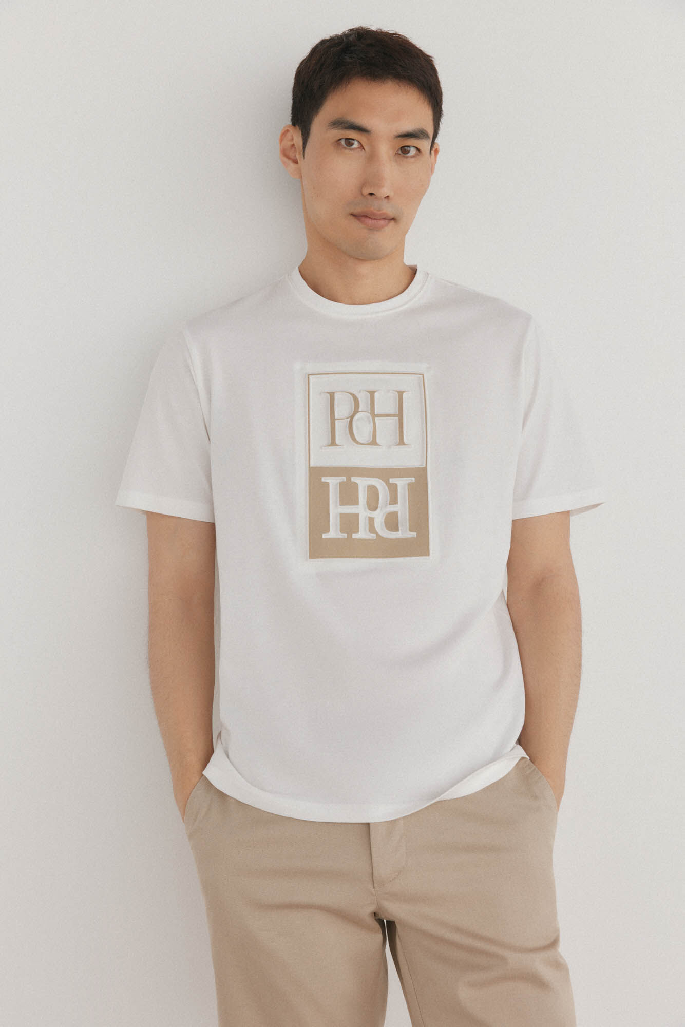 Pedro del Hierro Relief logo T-shirt White