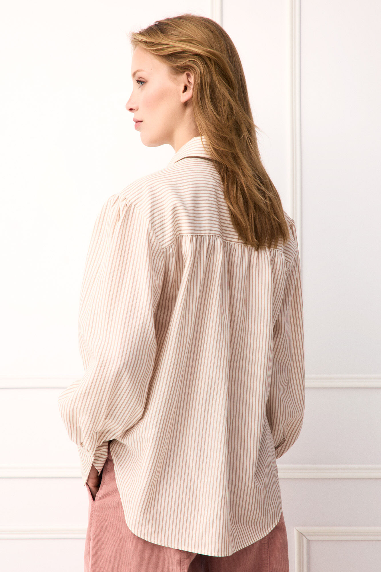 TFP by Tamara Falc&oacute; Striped shirt Coral