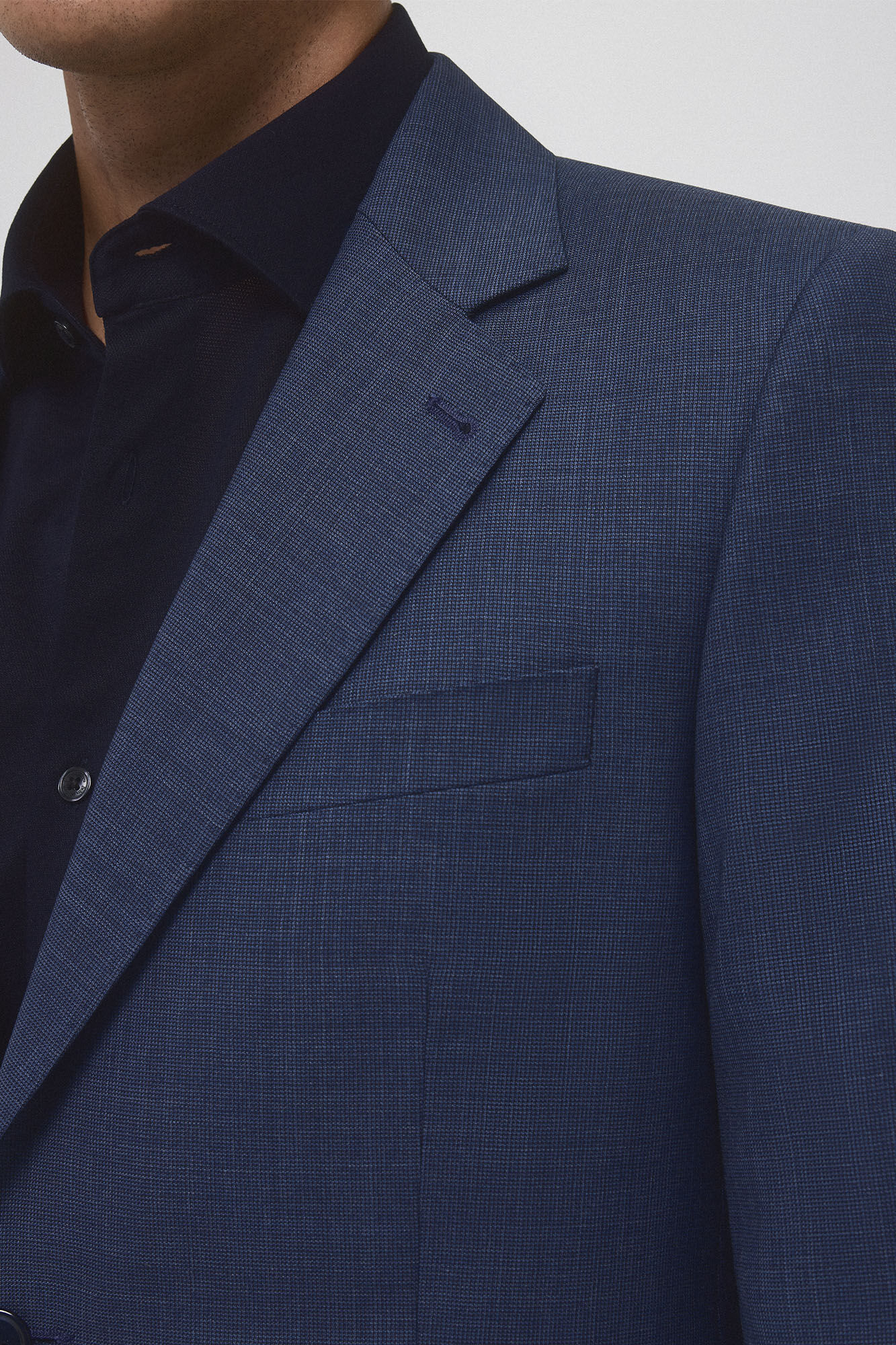 Pedro del Hierro Textured suit blazer Blue