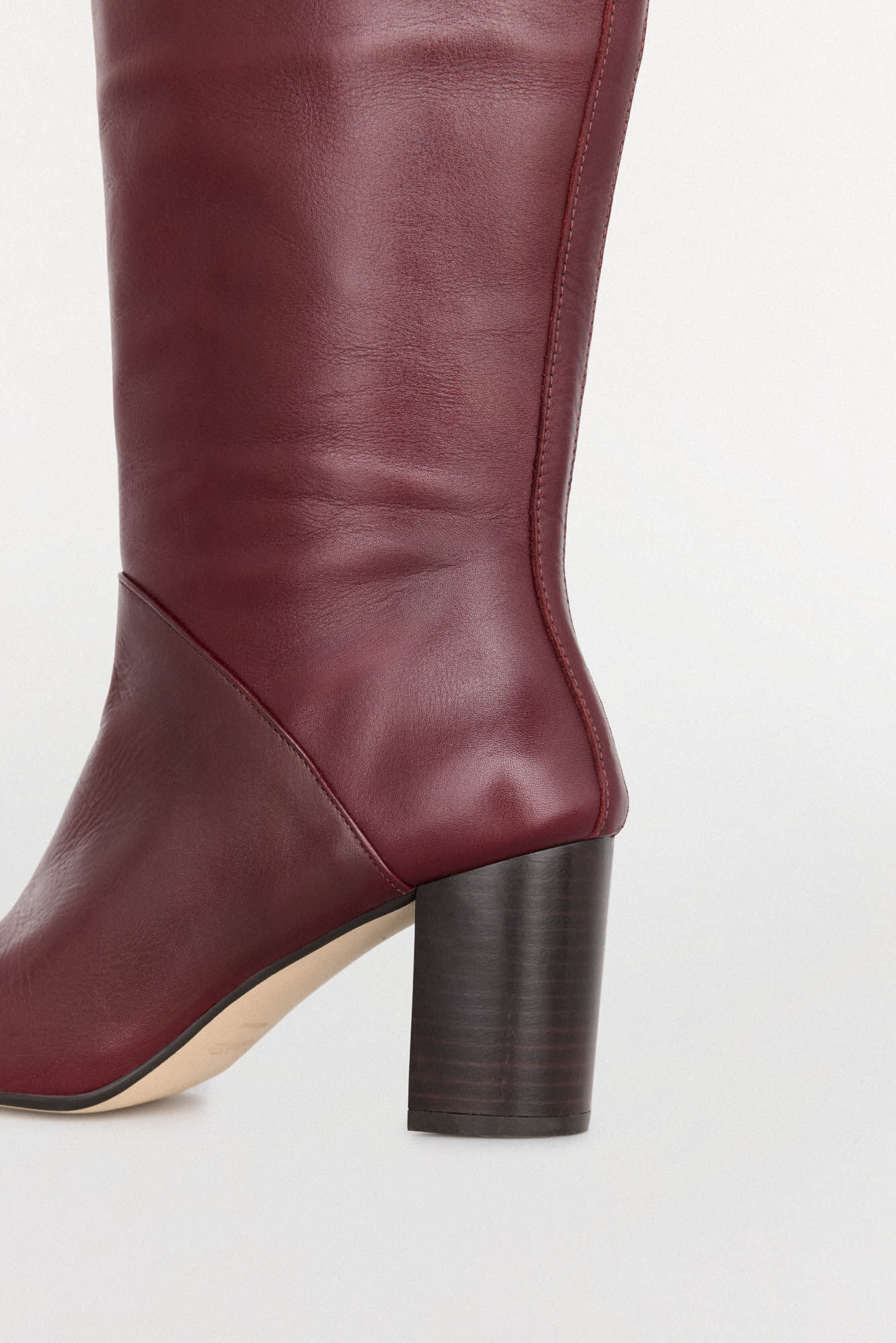 Pedro del Hierro Botas alta de couro Bordeaux