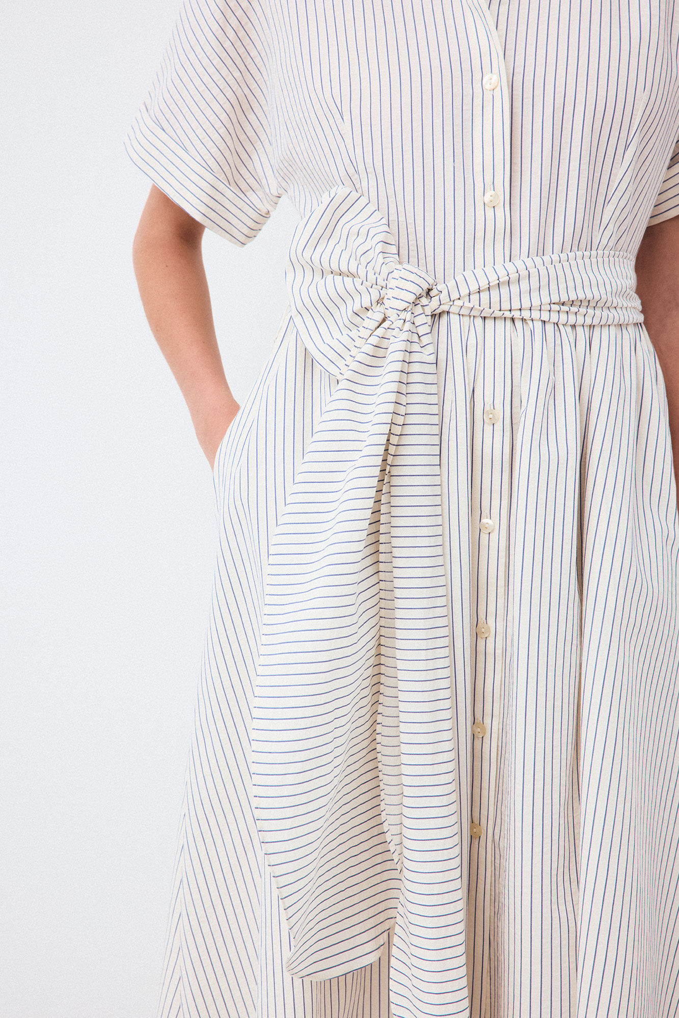 TFP by Tamara Falc&oacute; Seersucker shirt dress Blue