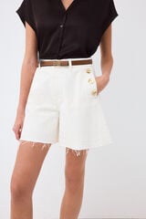 Pedro del Hierro Denim Bermuda shorts Ecru