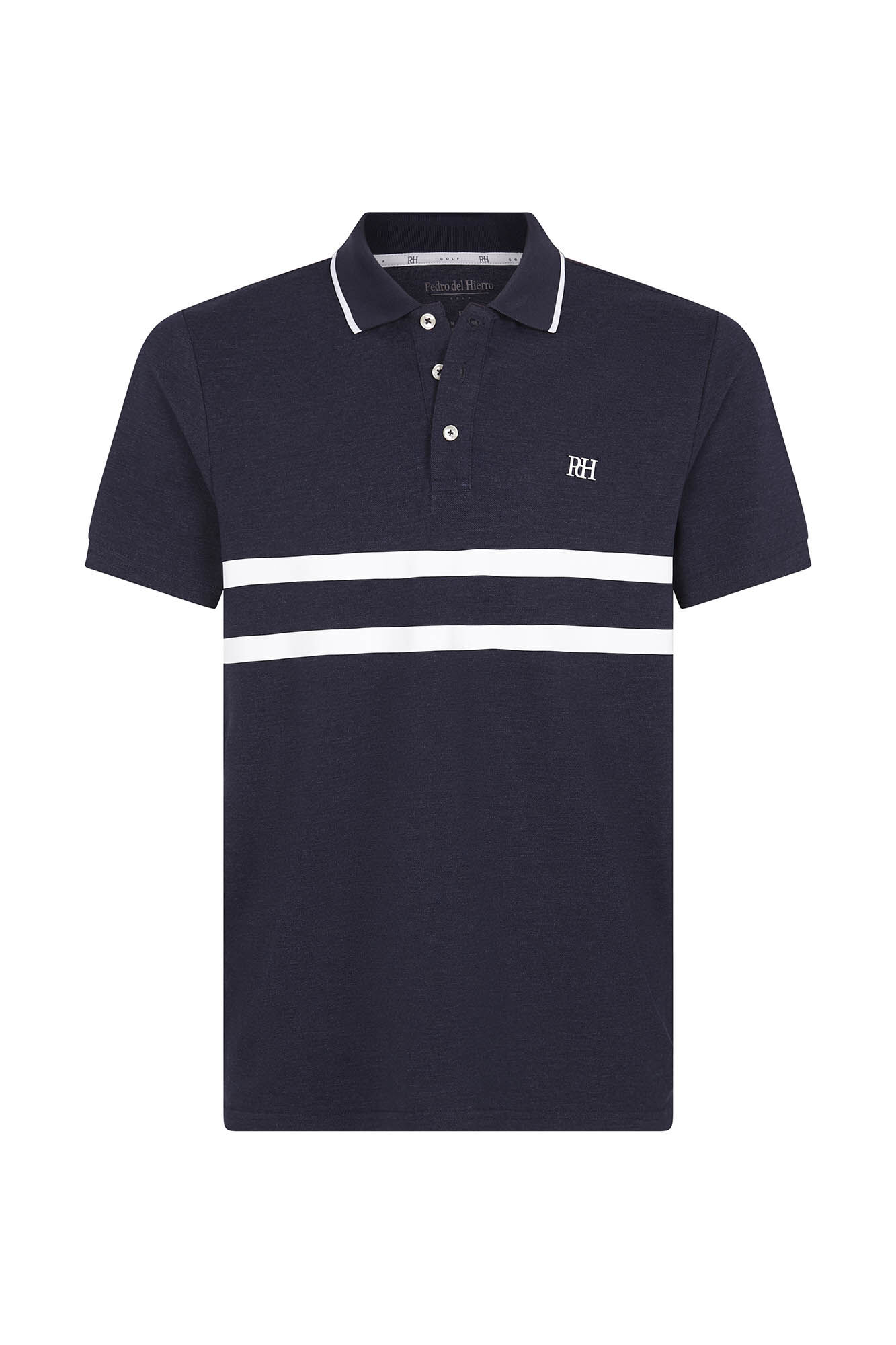 Pedro del Hierro Striped golf polo Blue