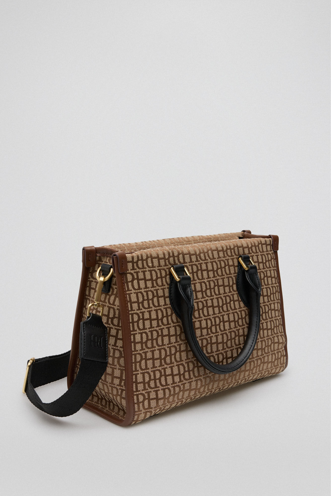 Pedro del Hierro jacquard tote com logo Marrom