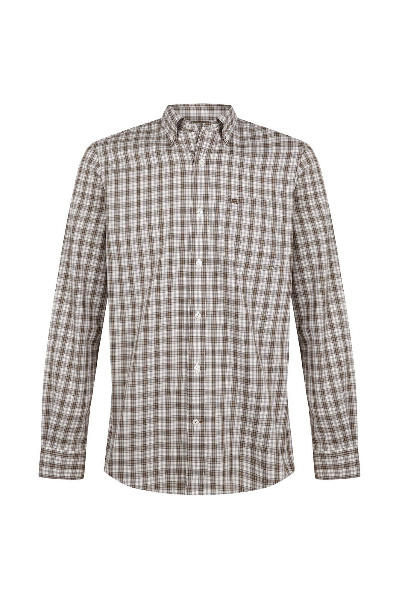 Pedro del Hierro Plaid twill shirt Grey