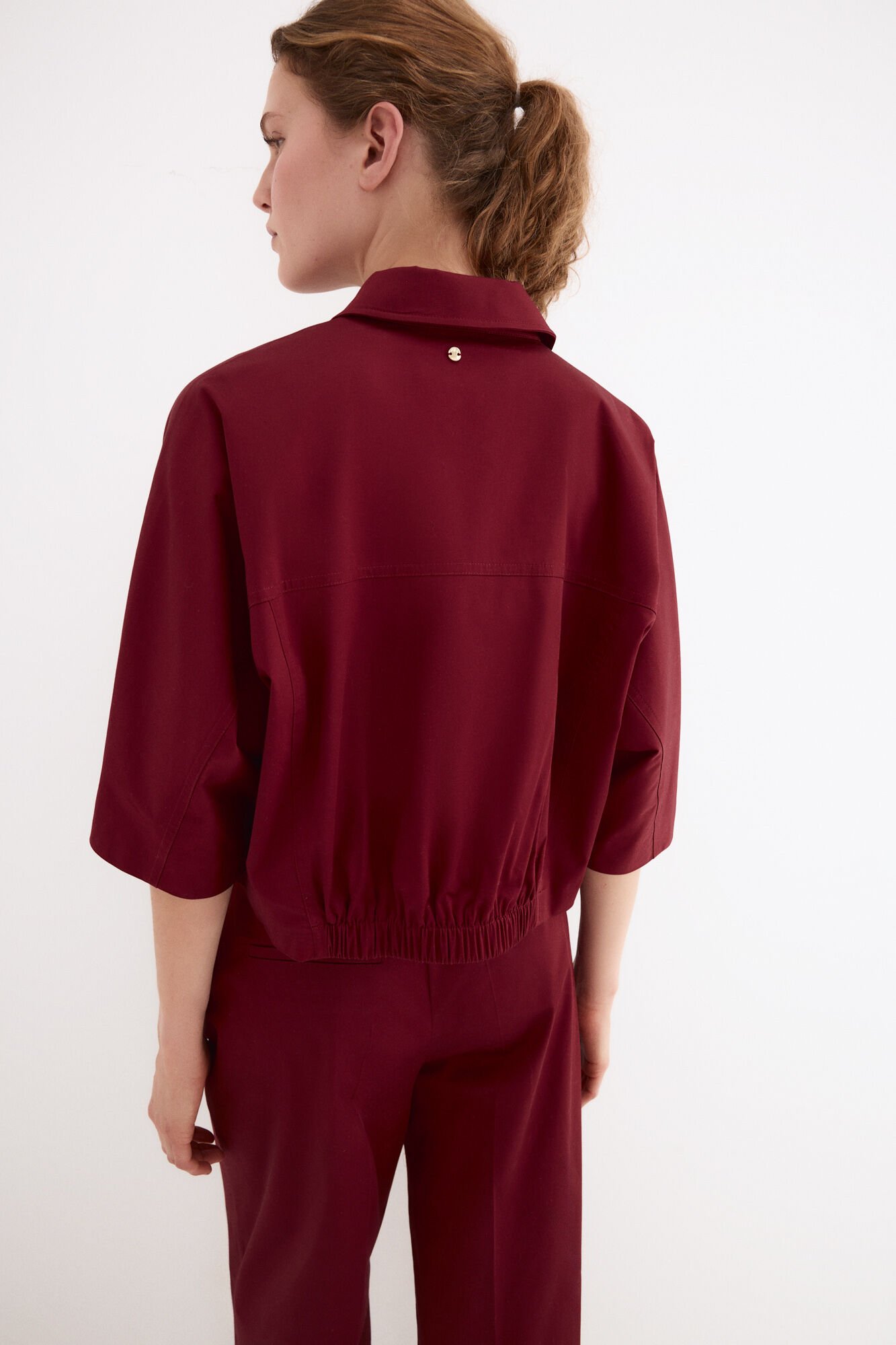 Pedro del Hierro Poplin jacket Burgundy