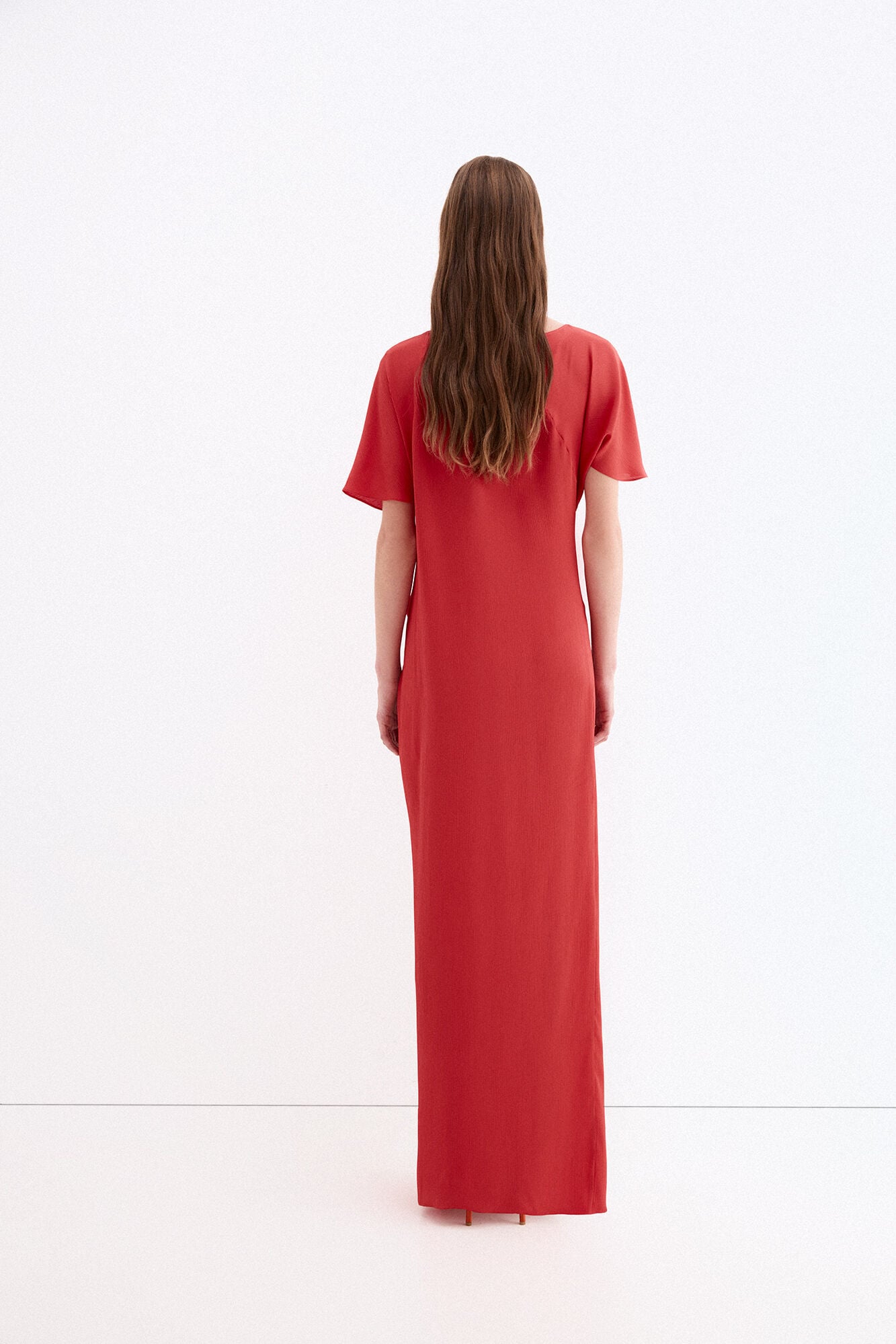 Pedro del Hierro Asymmetric long dress Coral