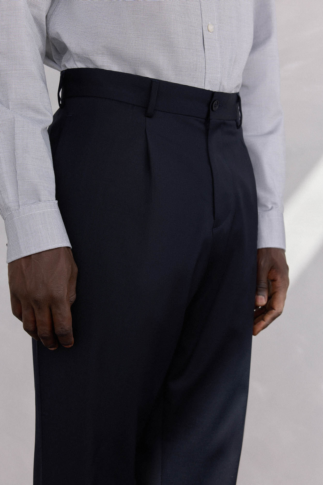 Pedro del Hierro wool pleated trousers Blue