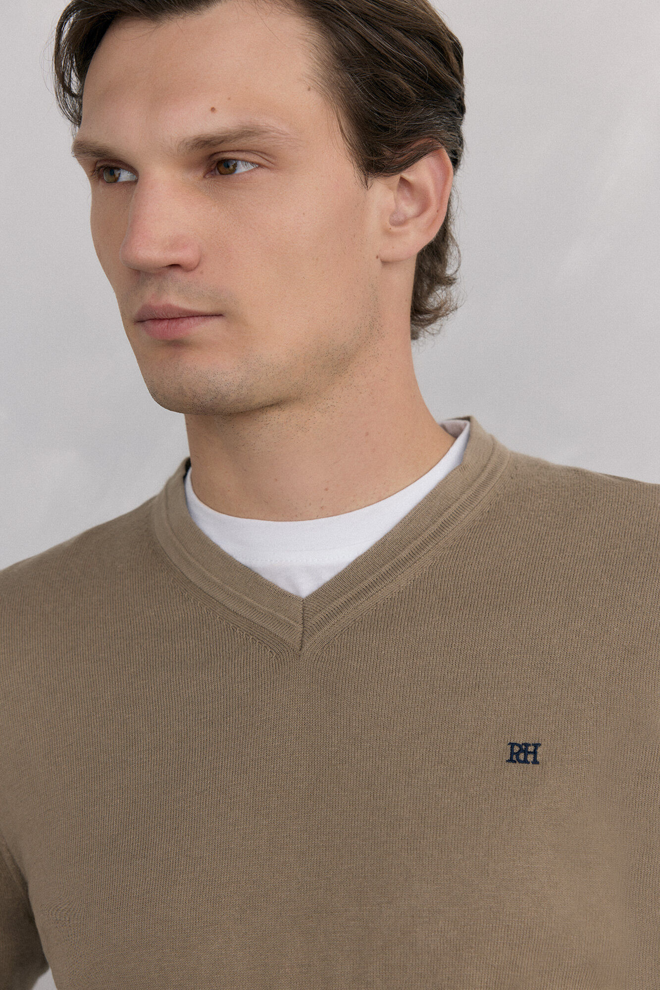 Pedro del Hierro V-neck jumper Beige