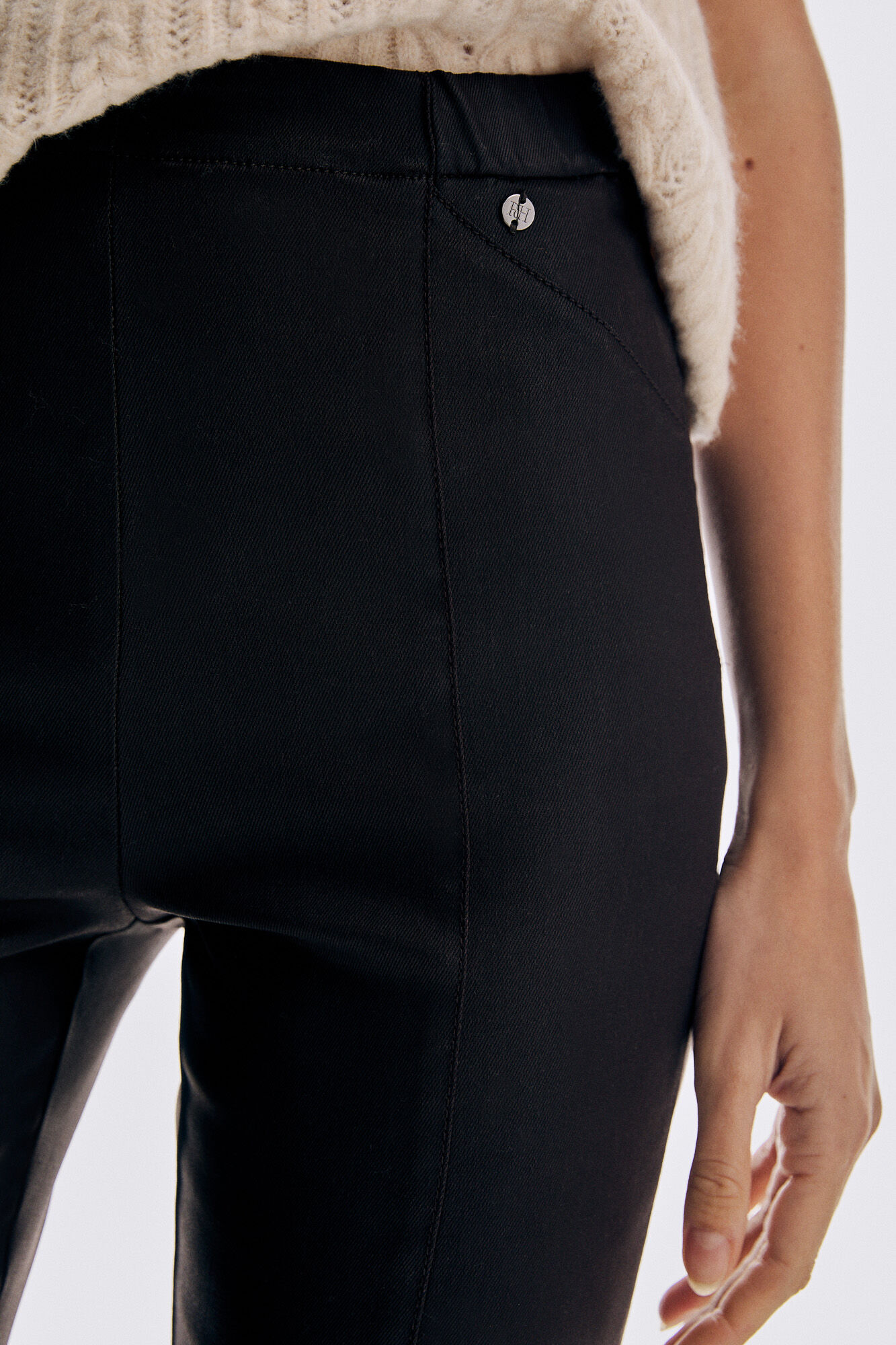 Pedro del Hierro TENCEL&reg;Lyocell faux leather leggings Brown